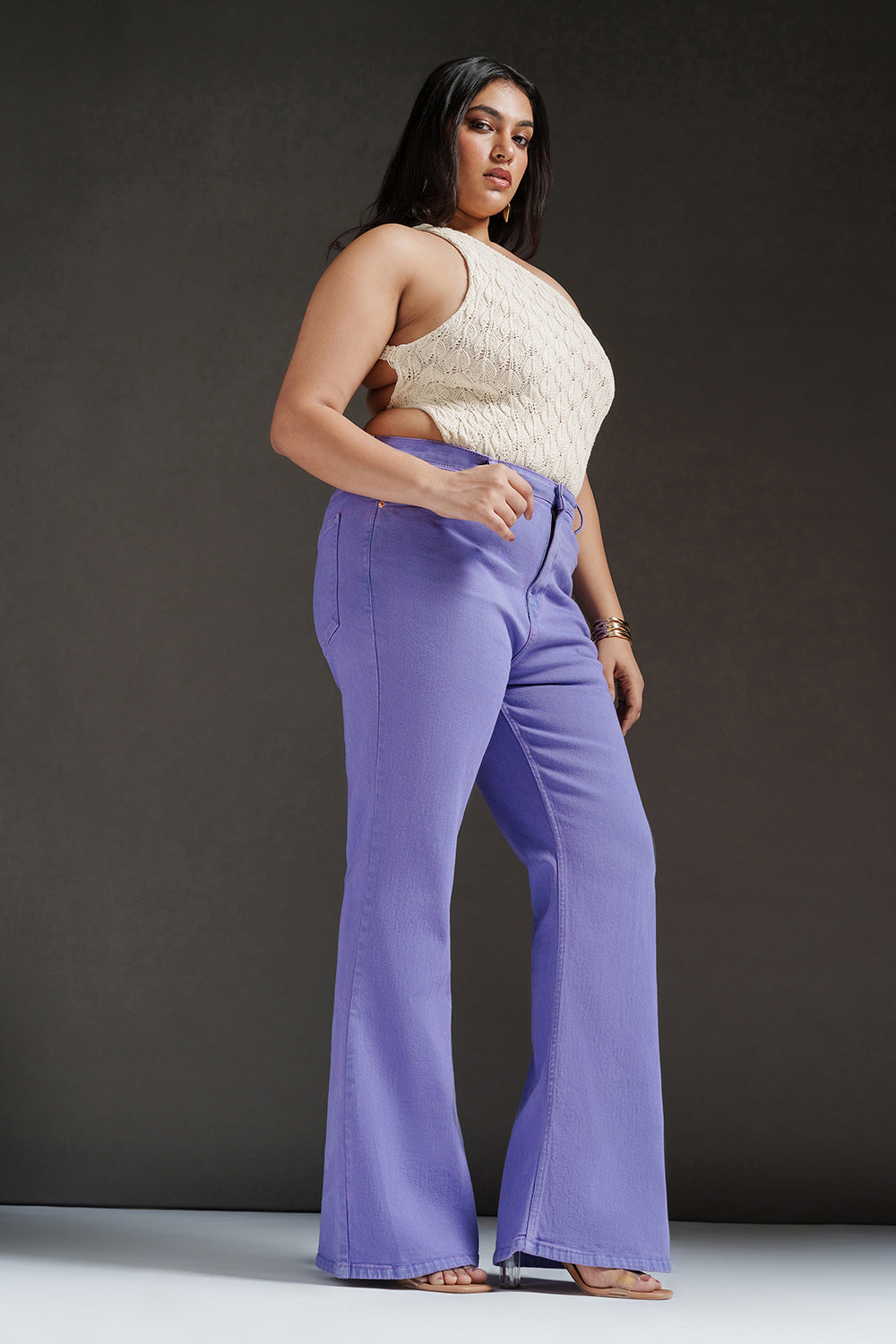 Purple Luxe Curve Bootcut Jeans