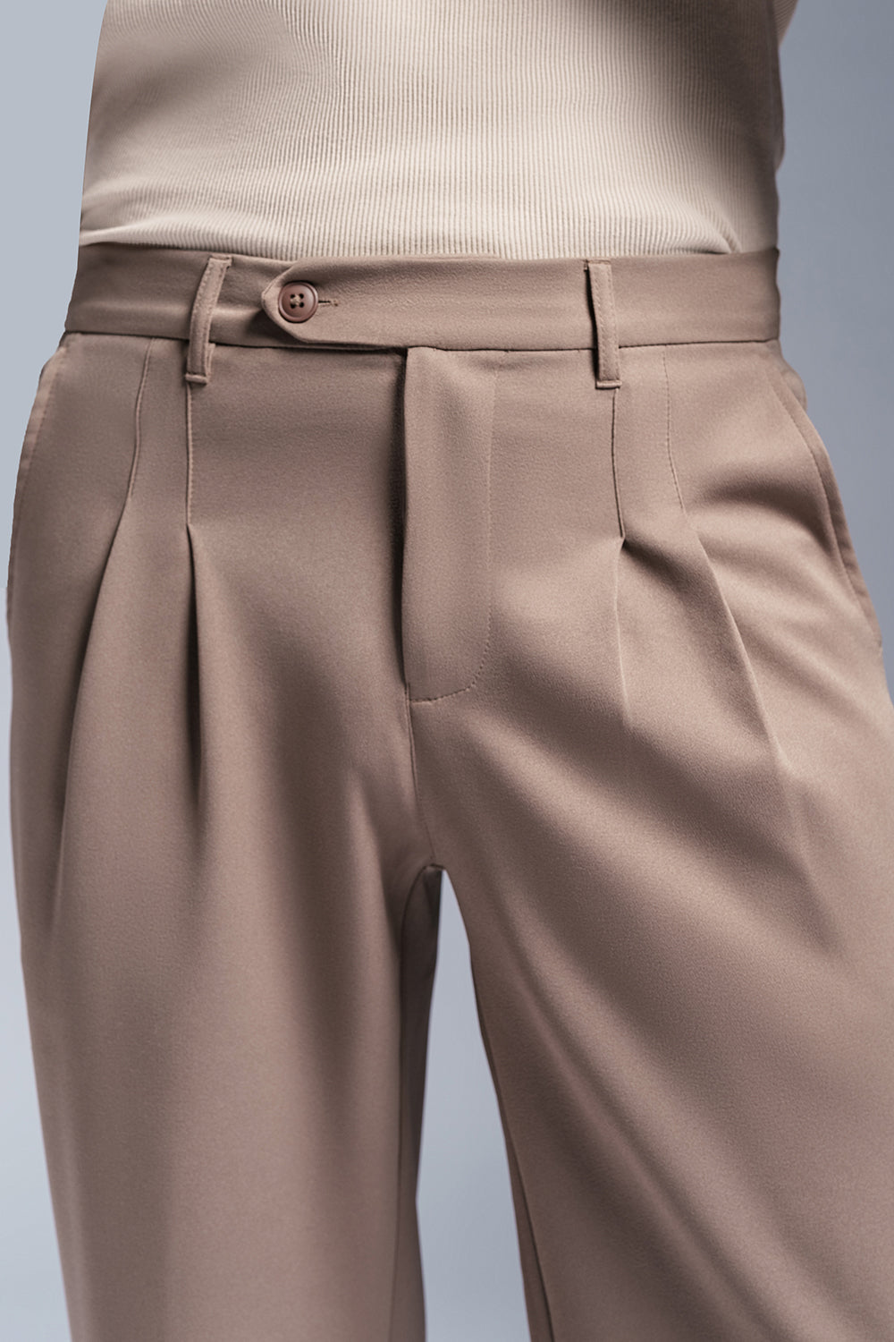 Ashen Beige Men's Stylised Korean Pants