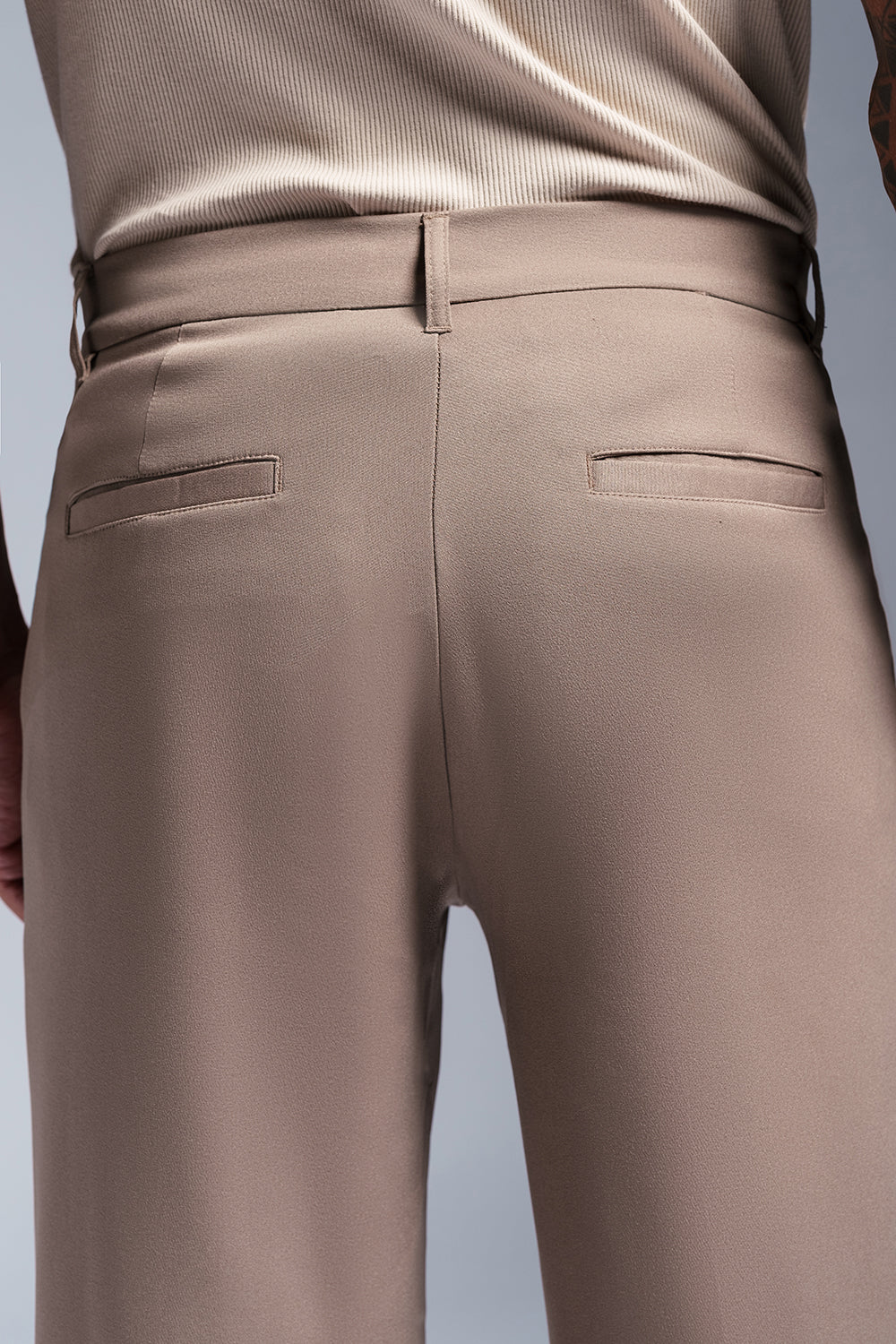 Ashen Beige Men's Stylised Korean Pants