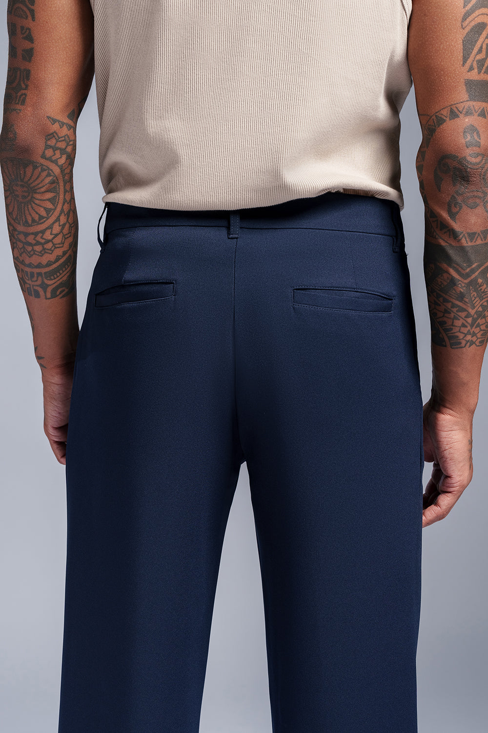 Navy Blitz Men's Double Pleated Korean Pants