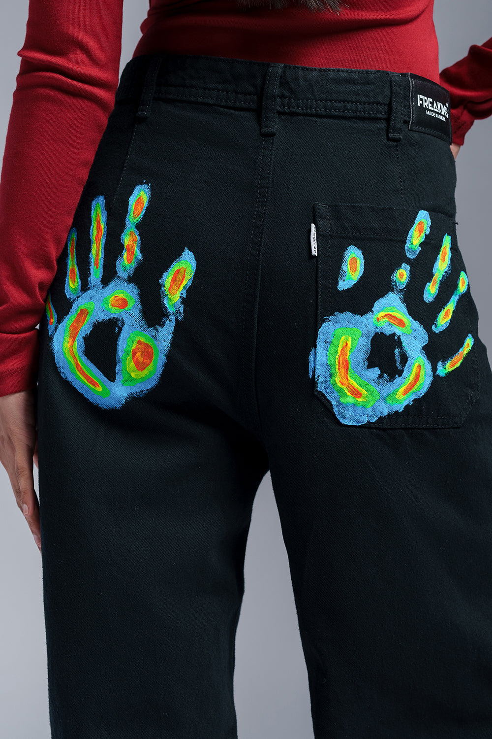 Hand Painted Black Jeans