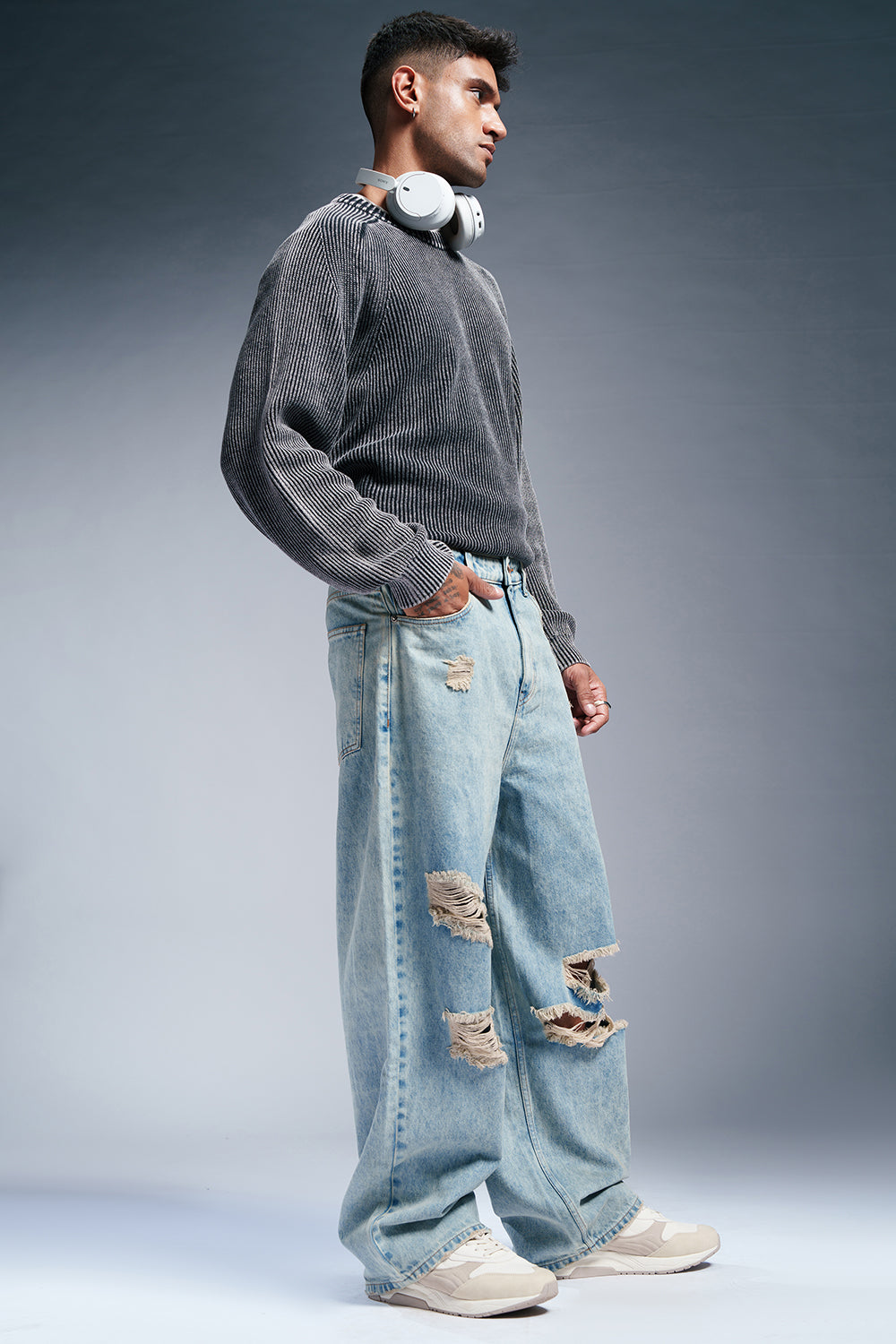 Icy Blue Men's Baggy Fit Jeans