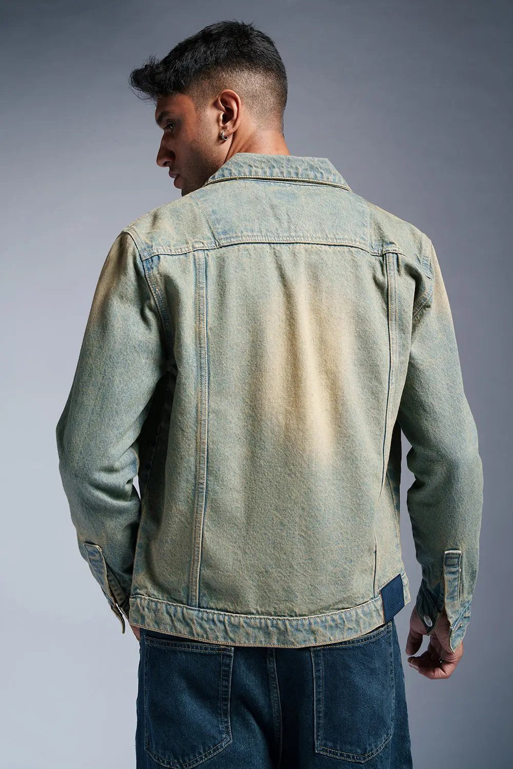 Retro Royal Men's Denim Trucker Jacket