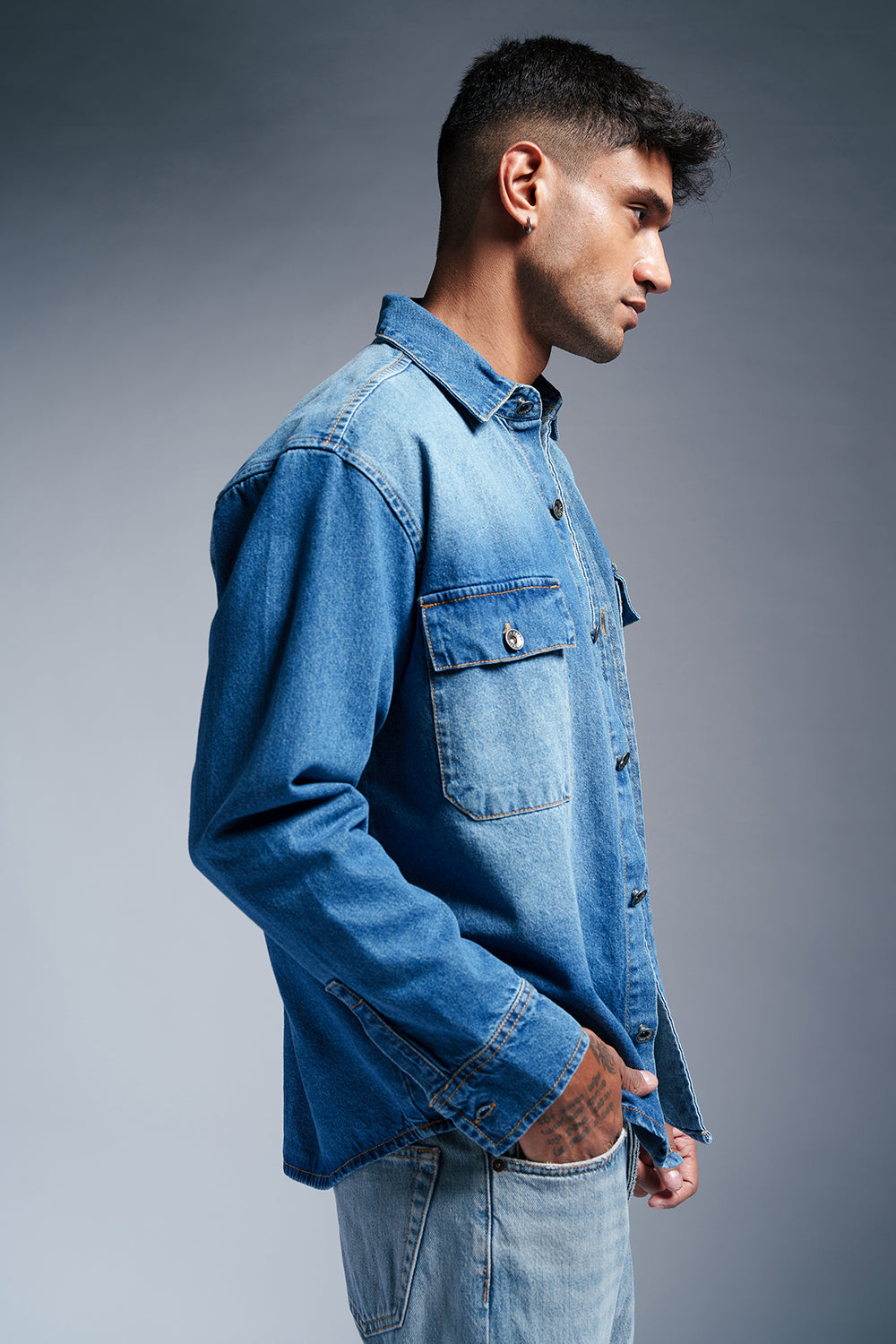 Azure Splash Men's Denim Jacket