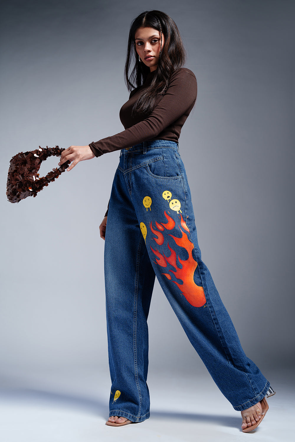 Blazing Blue Fish Cut Jeans