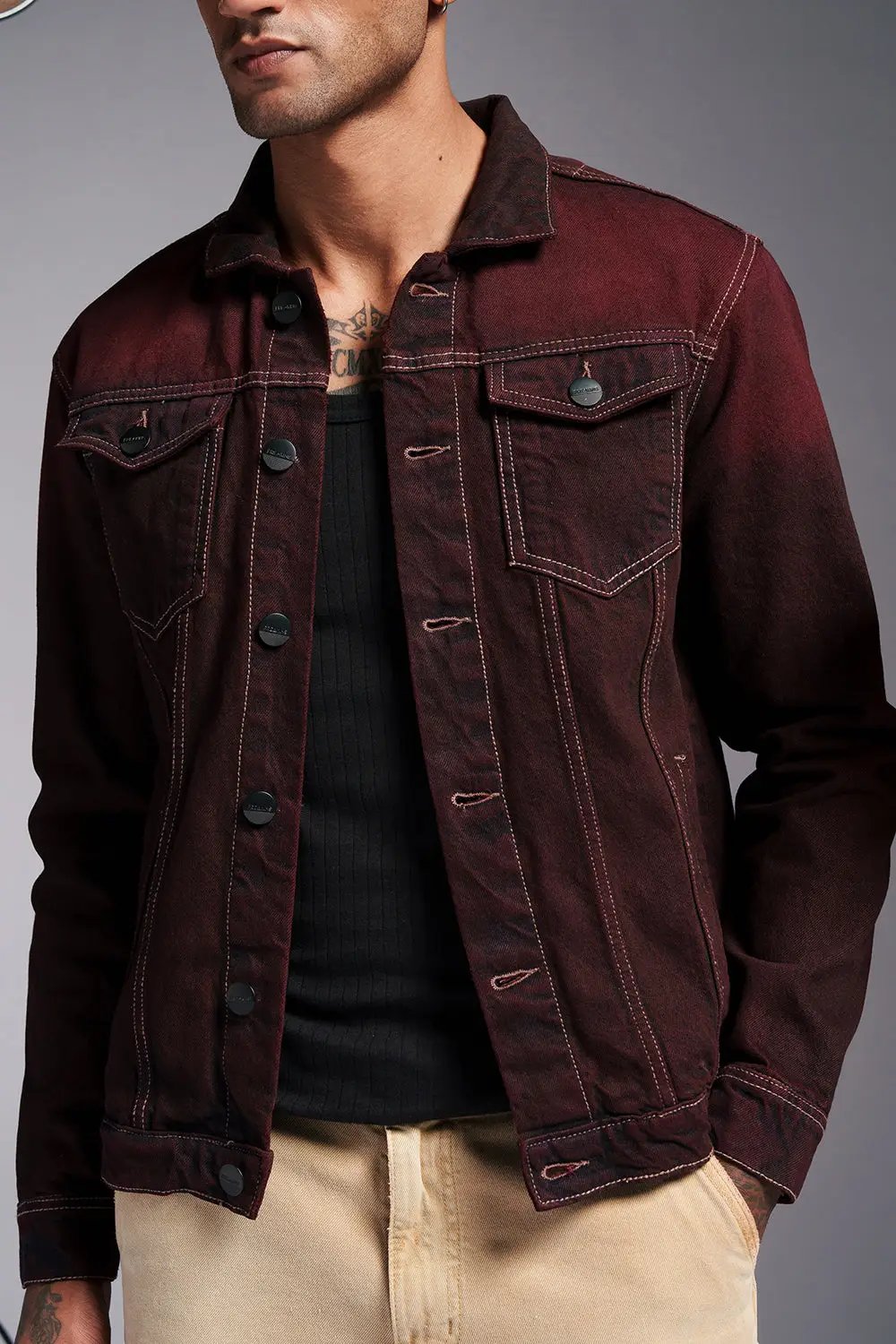 Inferno Ruby Men's Denim Trucker Jacket