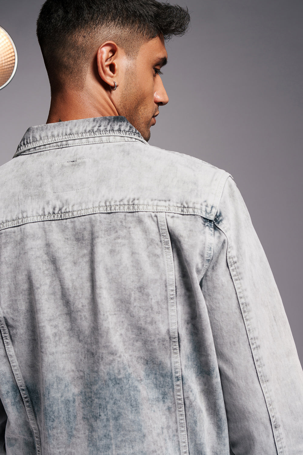 Recon Grey Men's Denim Trucker Jacket