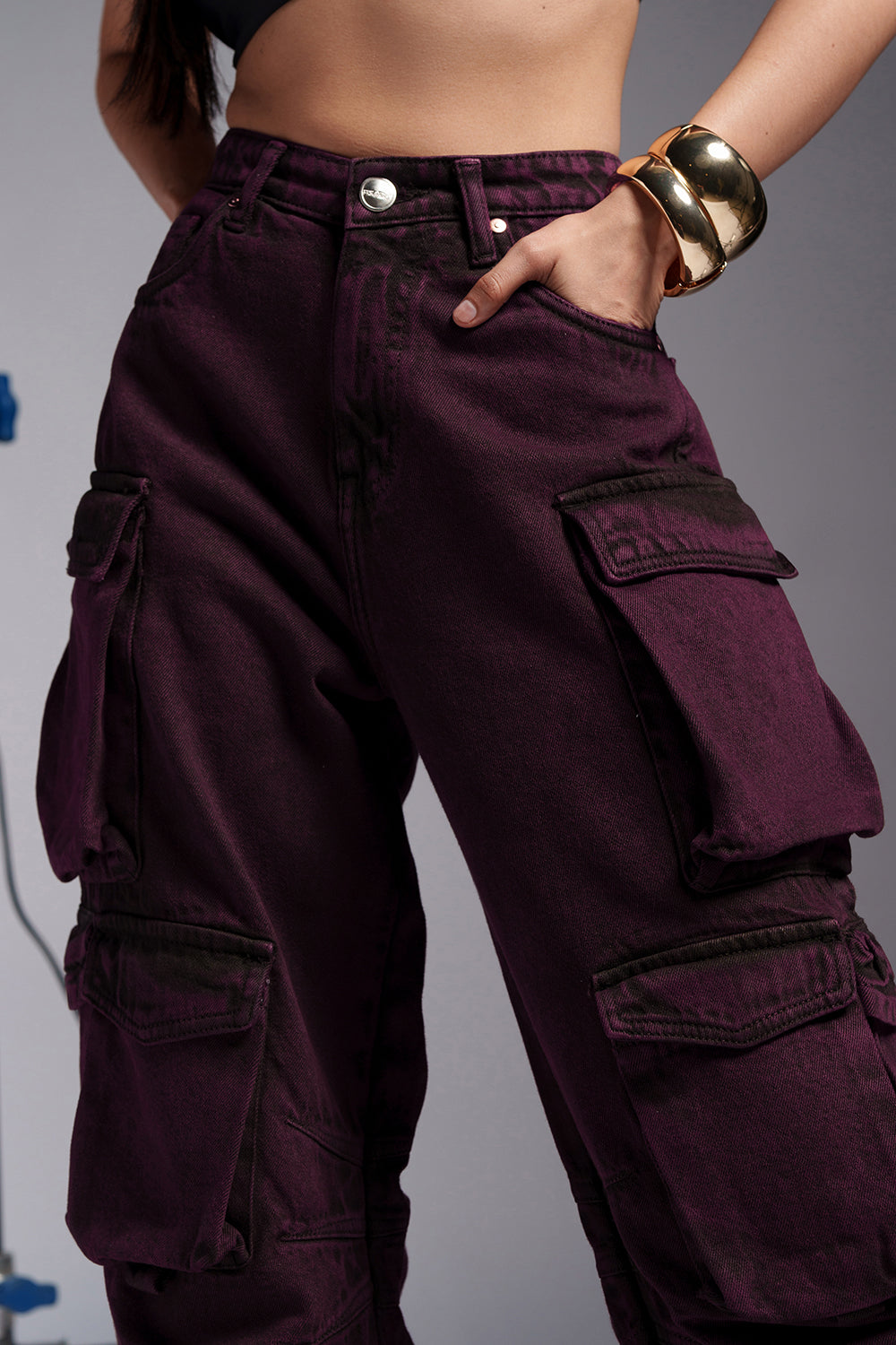 Violet Blaze Baggy Barrel Cargo Jeans