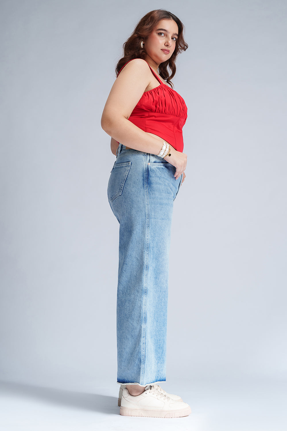 Blue Sparkle Curve Flare Fit Jeans