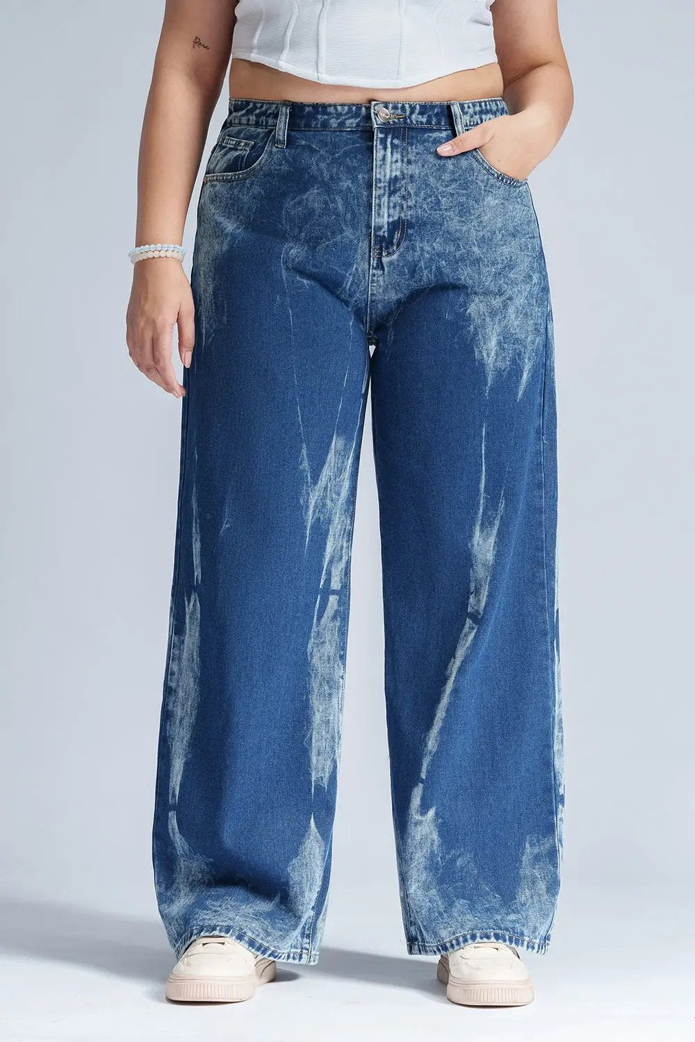 Stellar Sapphire Curve Wide Leg Jeans