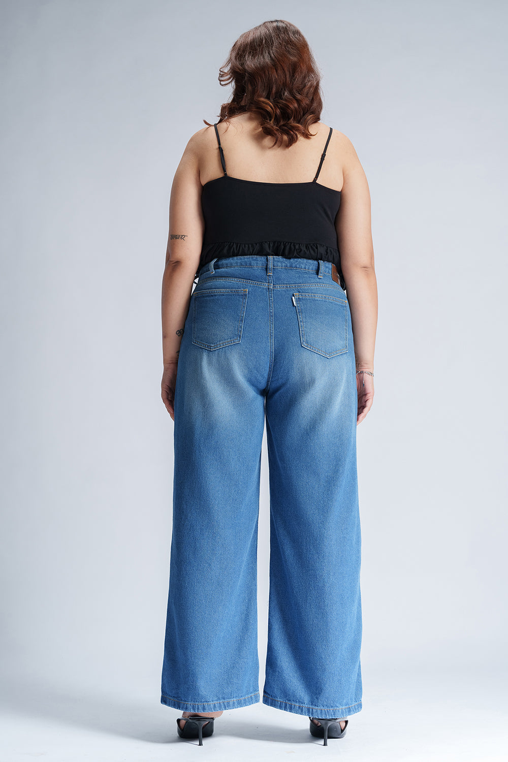 Soft Sapphire Curve Wide Leg Jeans