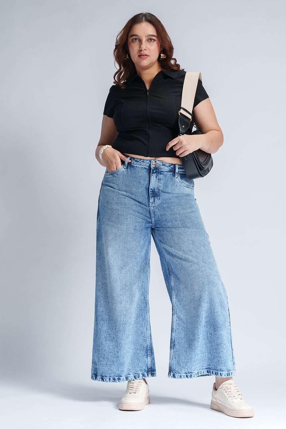 Light Azure 90's Curve Wide Flare Jeans