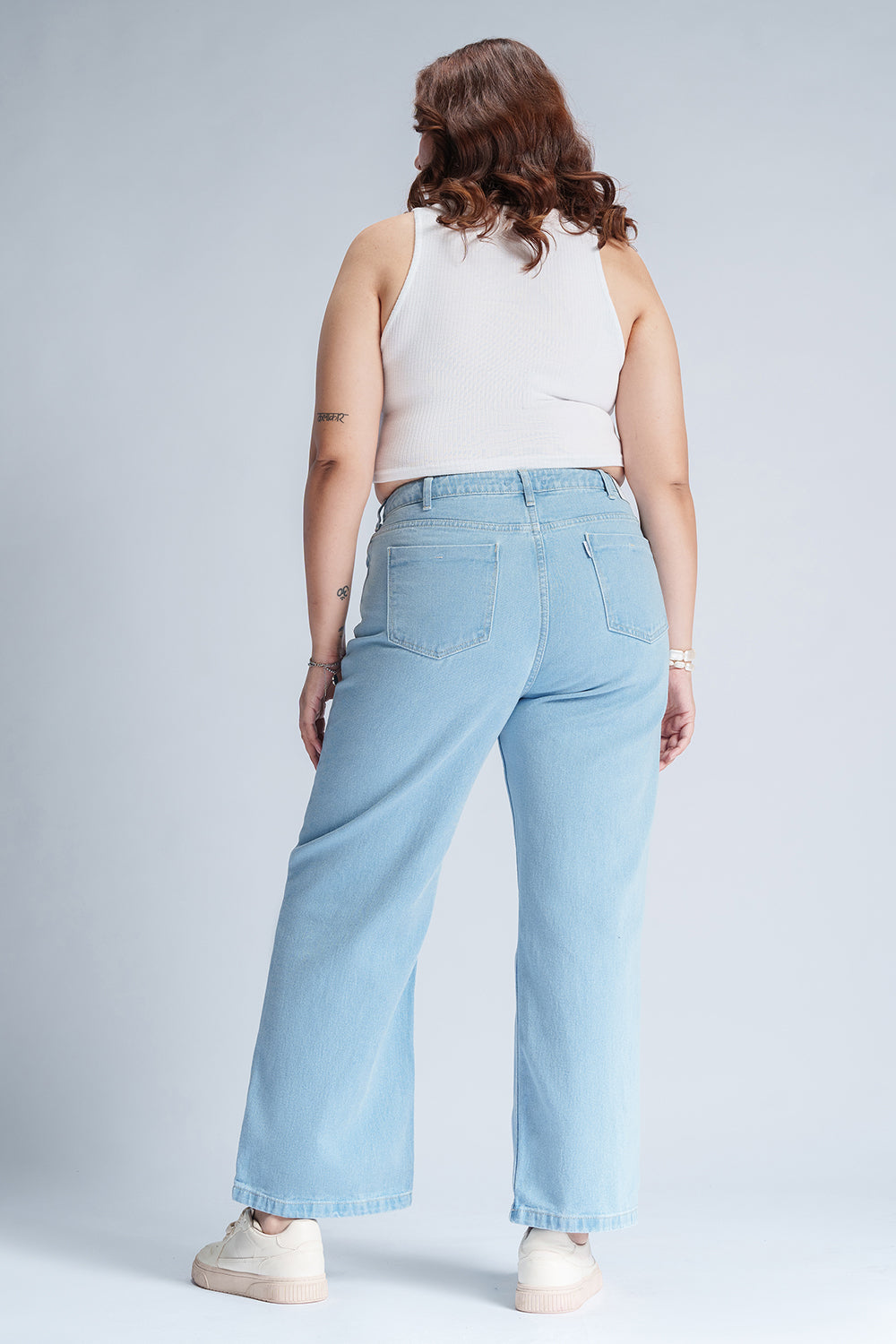 Ocean Mist Distressed Curve Straight Fit Jeans