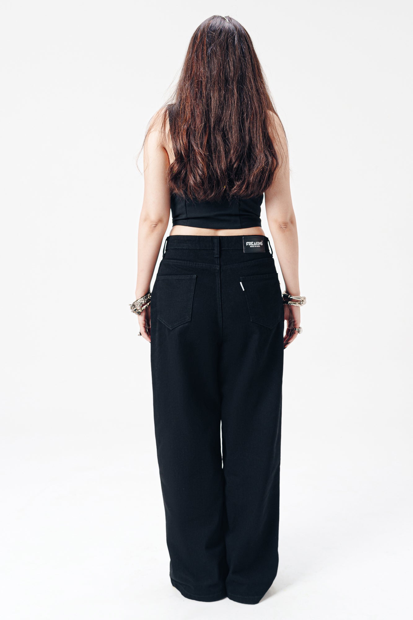 Raunak Black Wide Leg Jeans