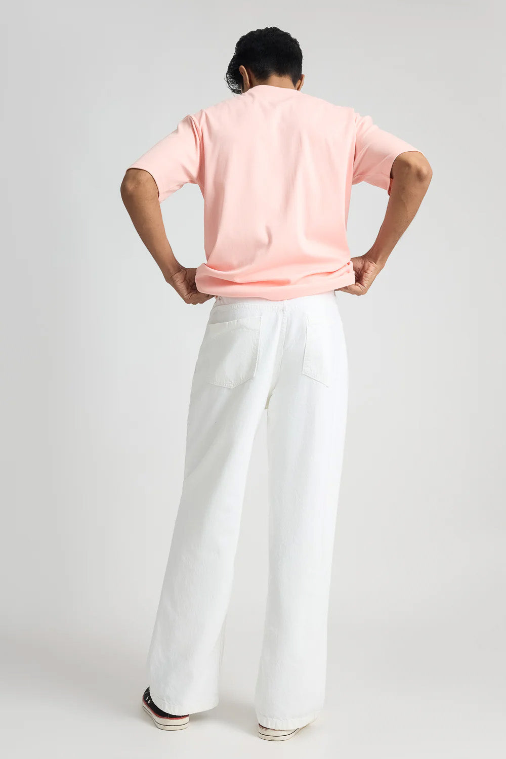 Iconic White Men's Wide Jeans