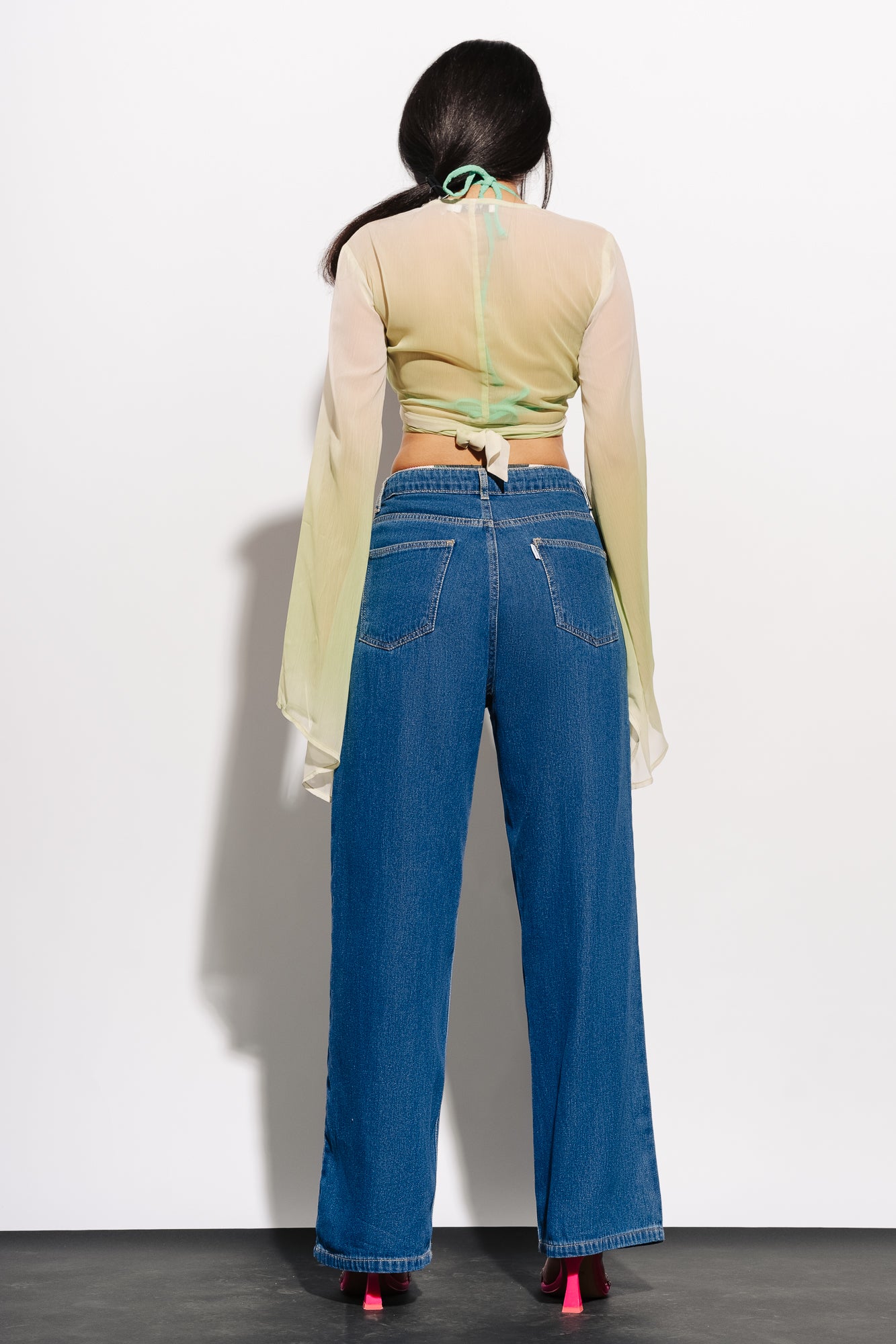 Denim Low Waist Drawstring Pants