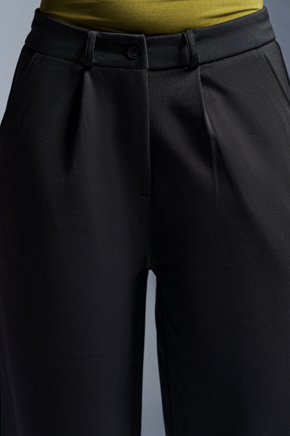 Piano Black Women's Textured Korean Pants