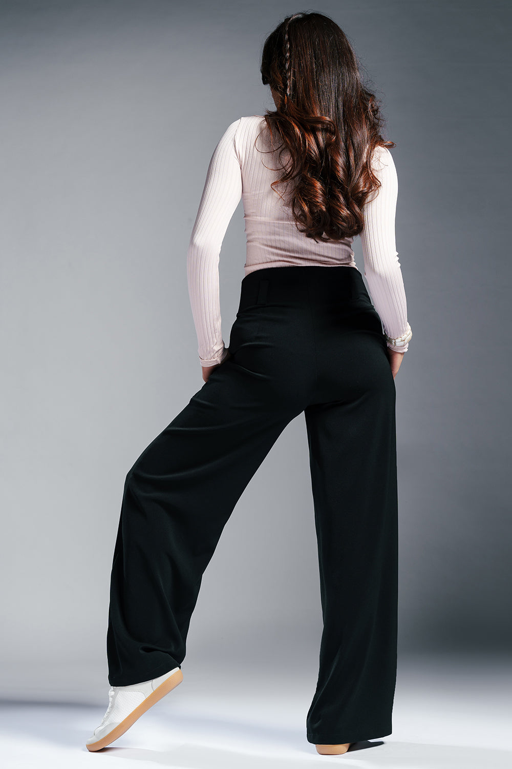 Dark Allure Front Slit Korean Pants