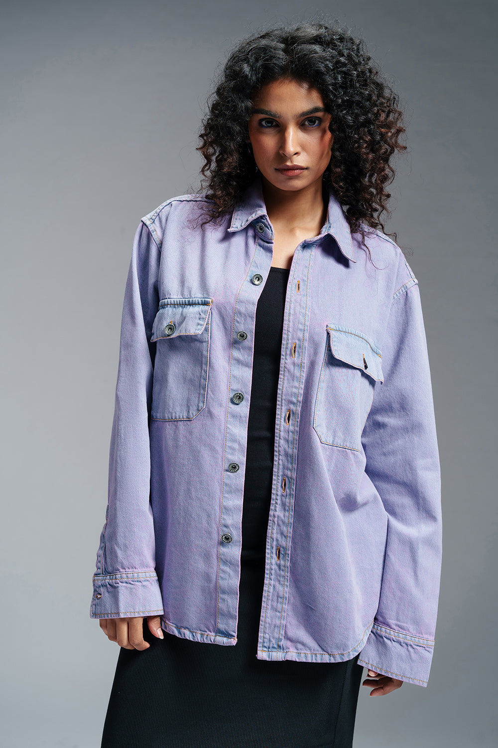 Lilac Blush Women's Denim Shacket