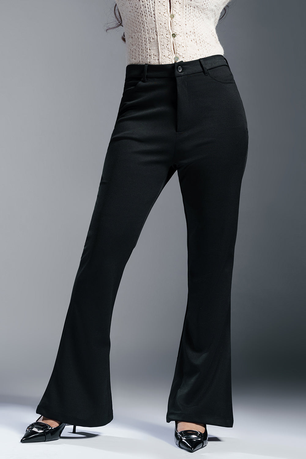 Dusk Black Bootcut Korean Pants