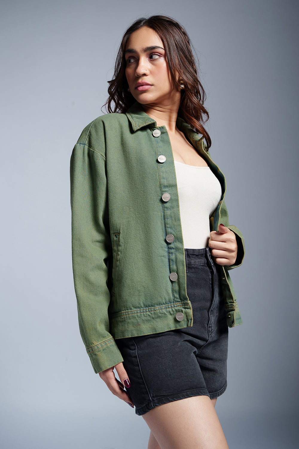 Mossy Mint Denim Jacket