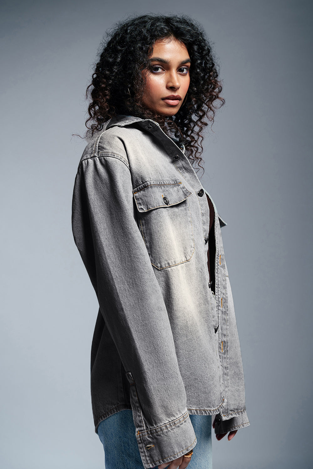 Cloudy Grey Women's Denim Jacket