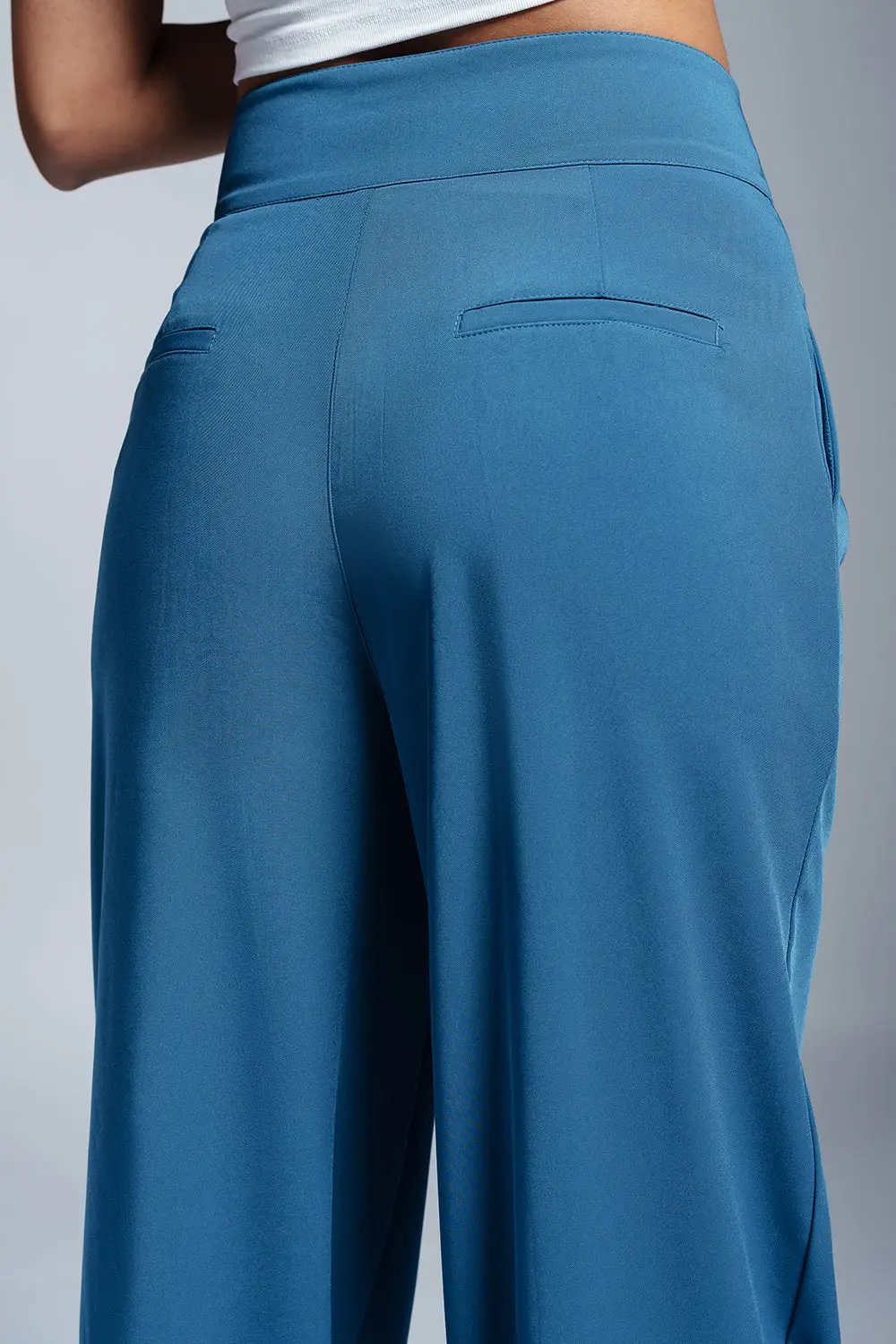 Aqua-Tone Pleated Double Button Korean Pants