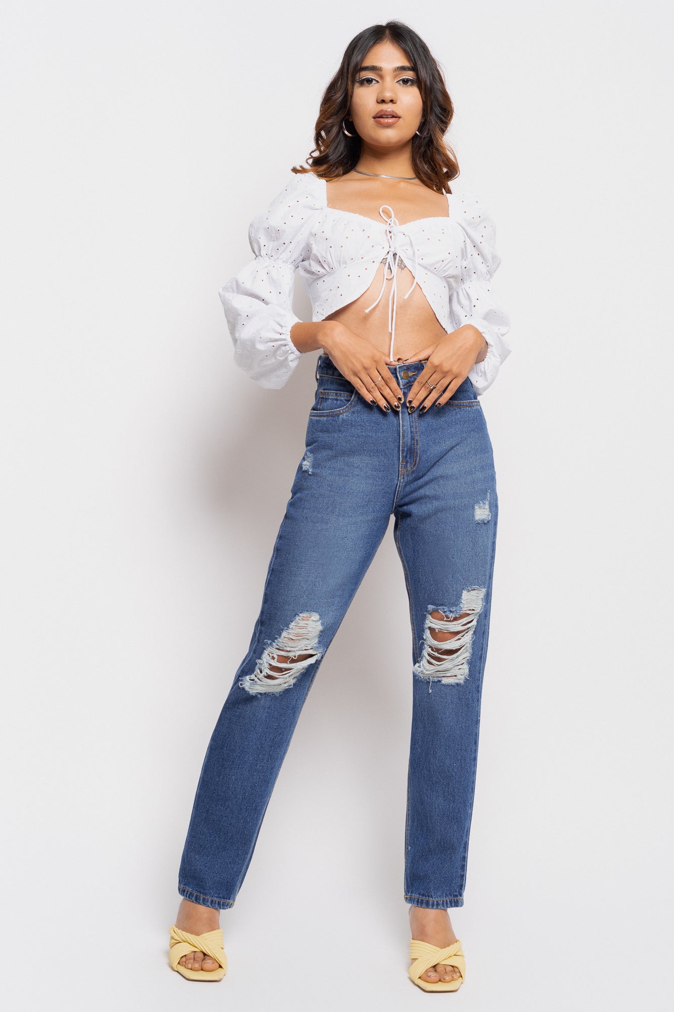 Pin by Nandini on Quick saves  Cut out jeans, Denim branding, Cut out