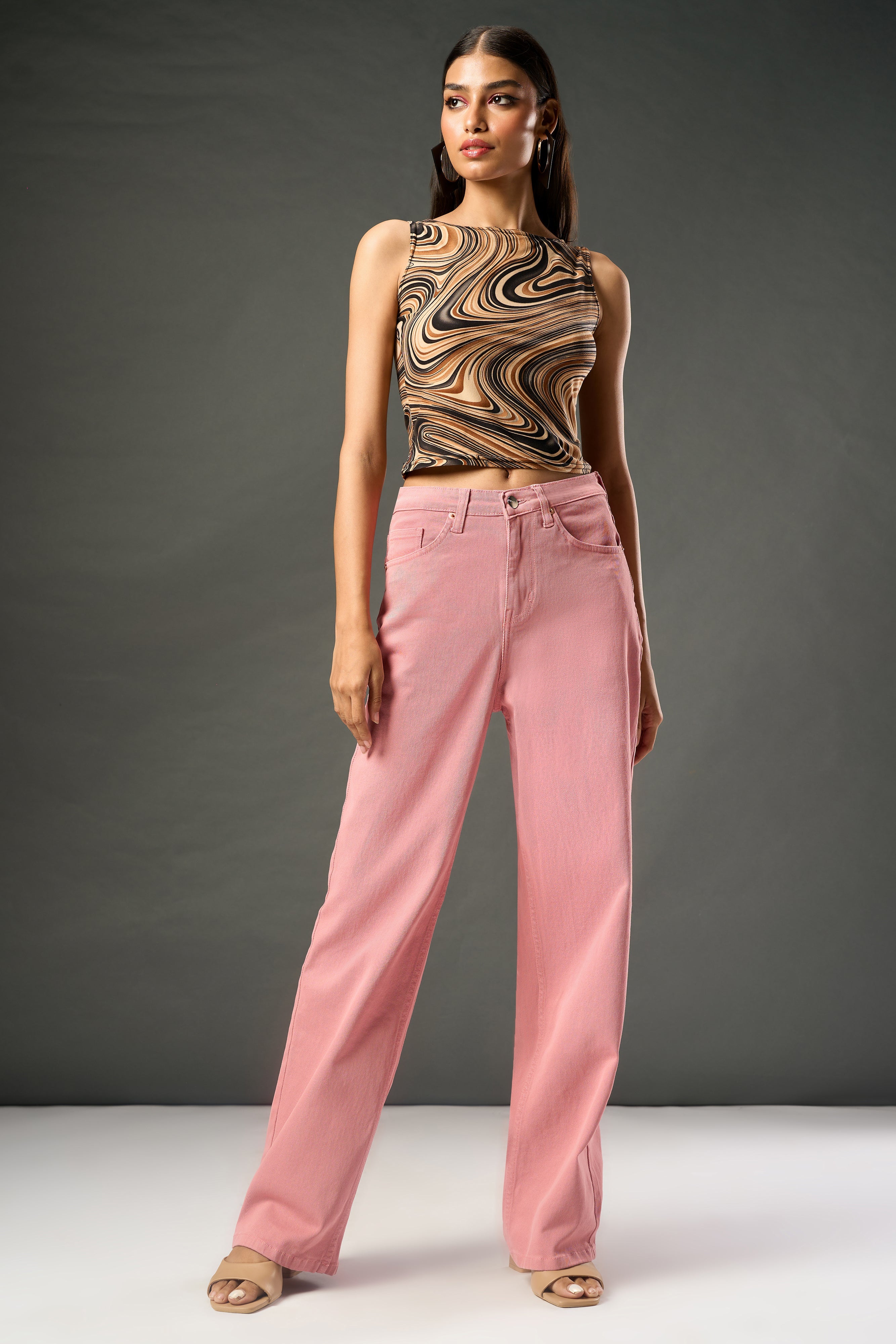 【国産】 Sunlit Beige Strap Detailed Korean Pants パンツ