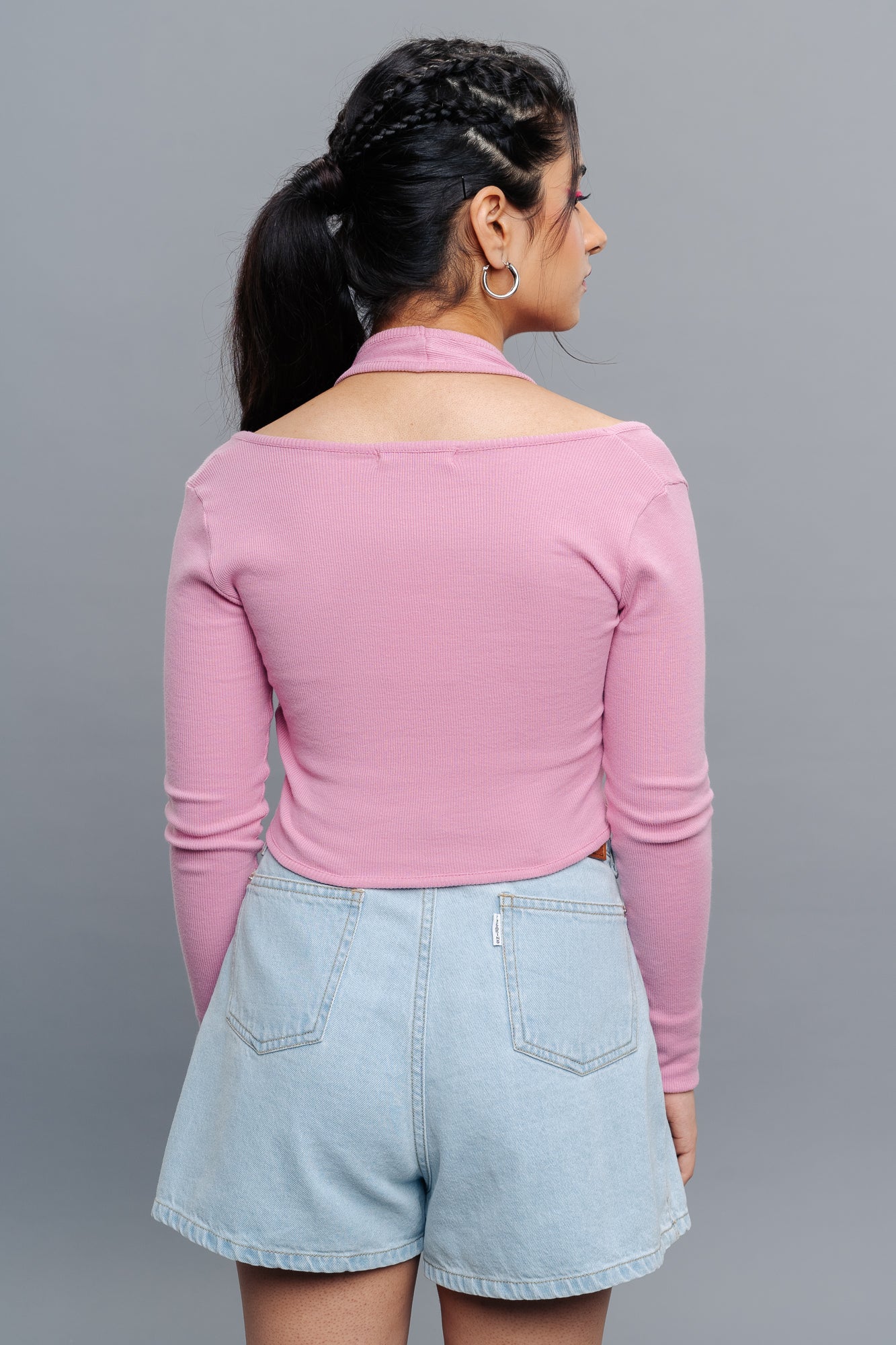 PINK CUT OUT SLEEVE TOP