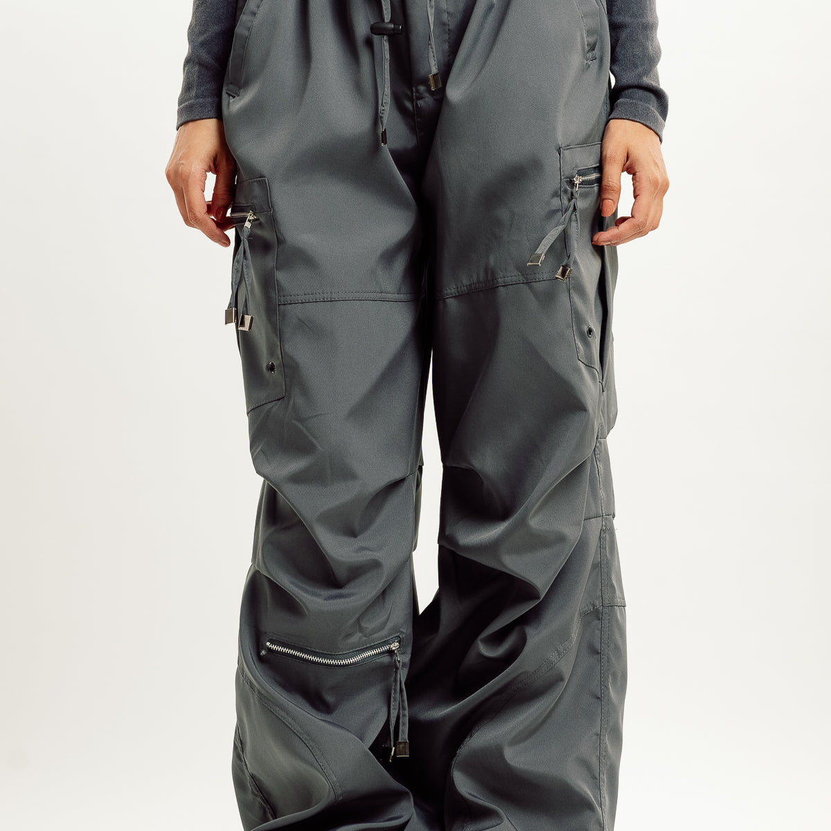 Women Light Grey Side Tape Cargo Parachute Pants at Rs 1343.00, Men Cargo  Pant