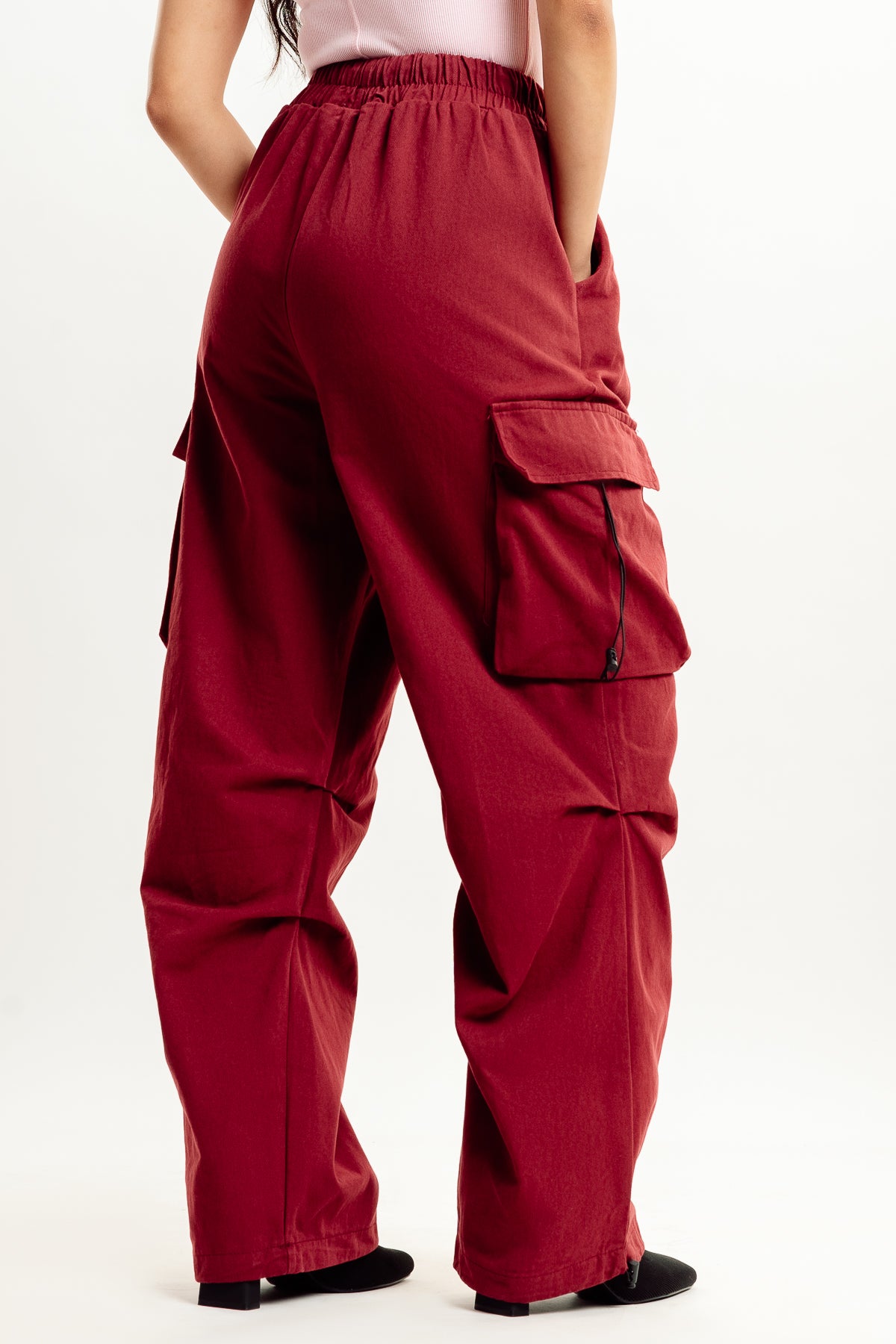 RED STREET STYLE CARGO PANT