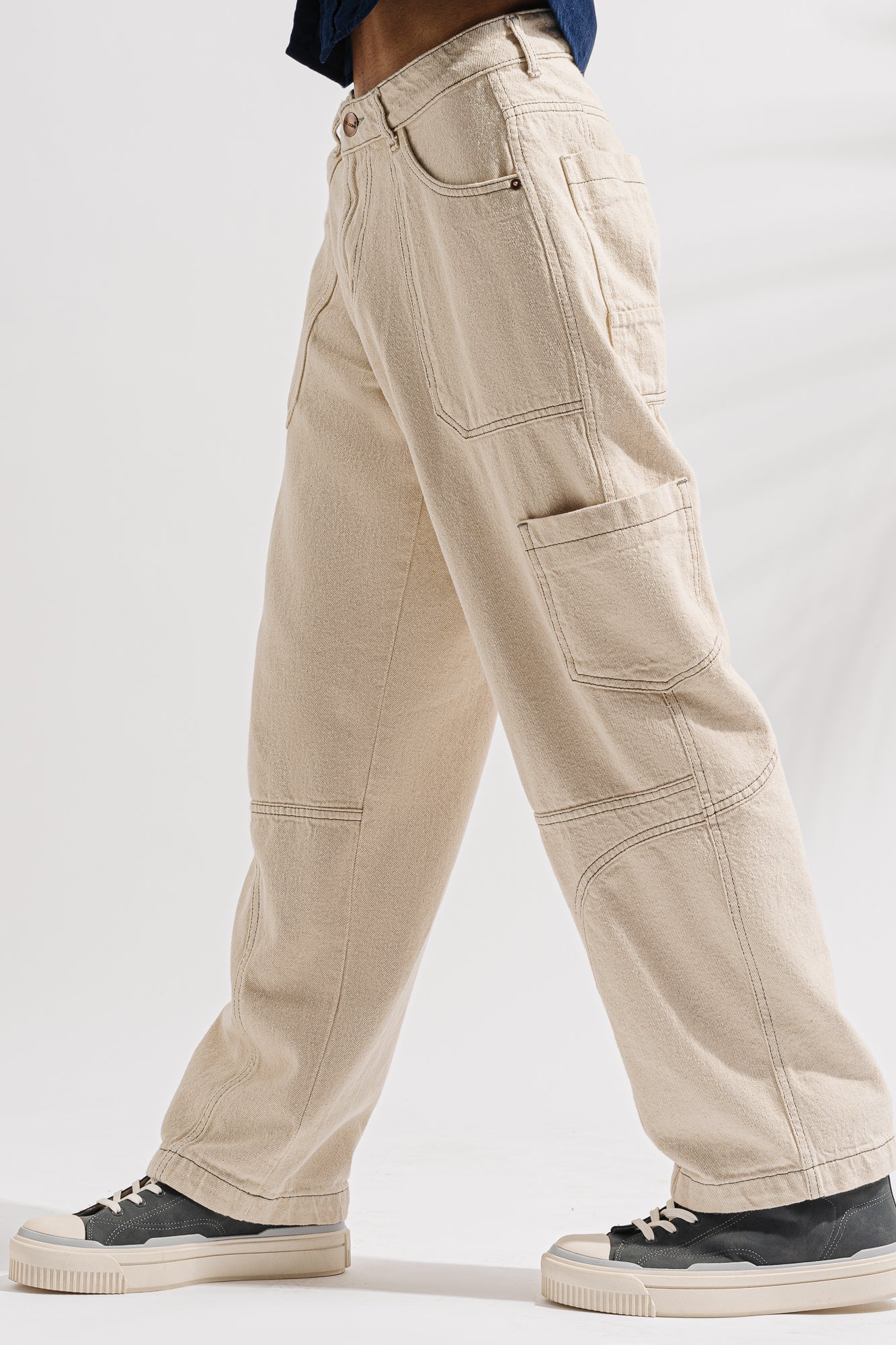 Vintage Wash Baggy Wide-Leg Jeans Men's Cargo Pants Korean Pants Big Pocket  Baggy Boyfriend Hip Hop Streetwear Black S at  Men's Clothing store