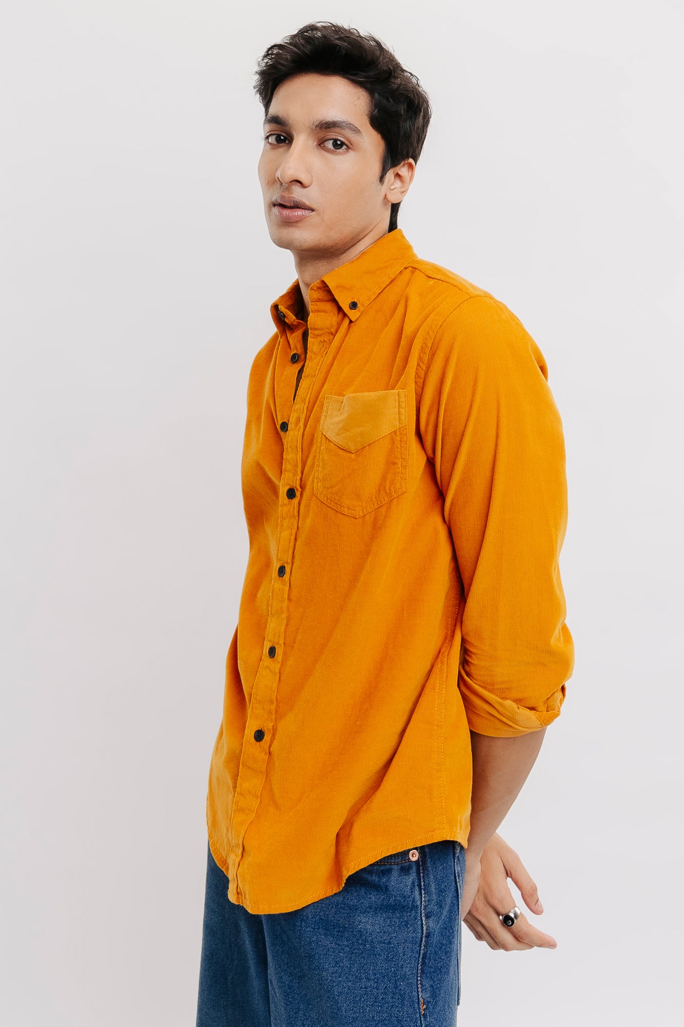 Yellow Men's Basic Shirt