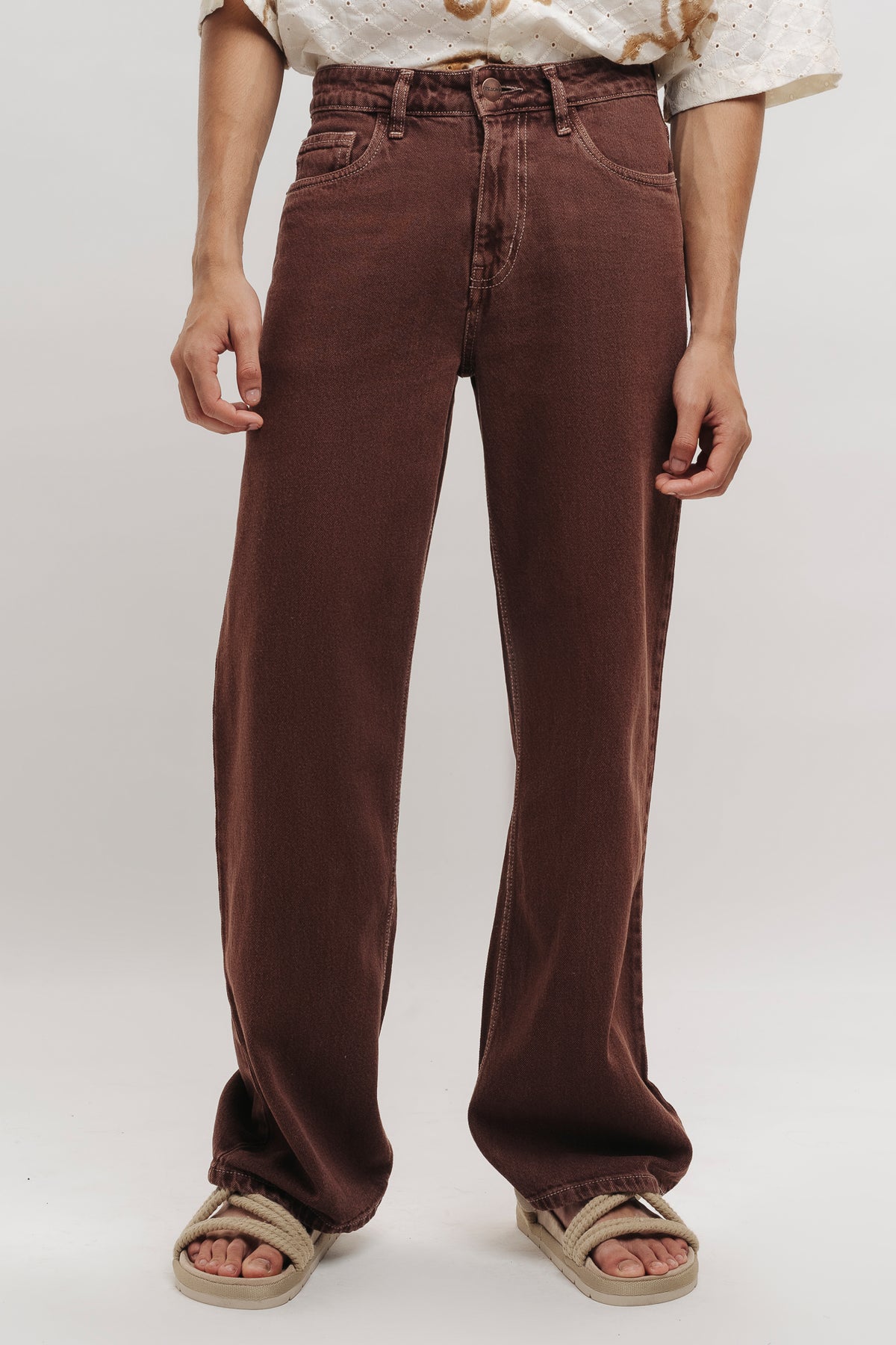 Brown Men's Straight Jeans