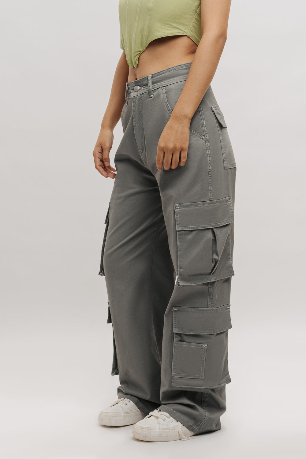 Cloud Dark Grey Cargo Women's Straight Pants