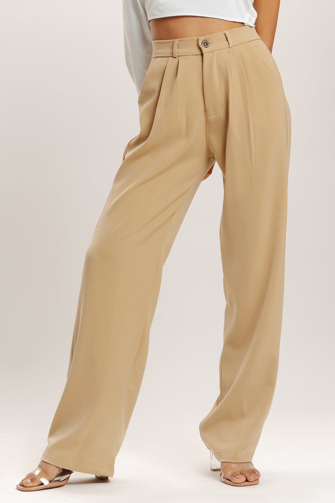 Anti-Wrinkle Flat front korean pants by High-Buy-Cream