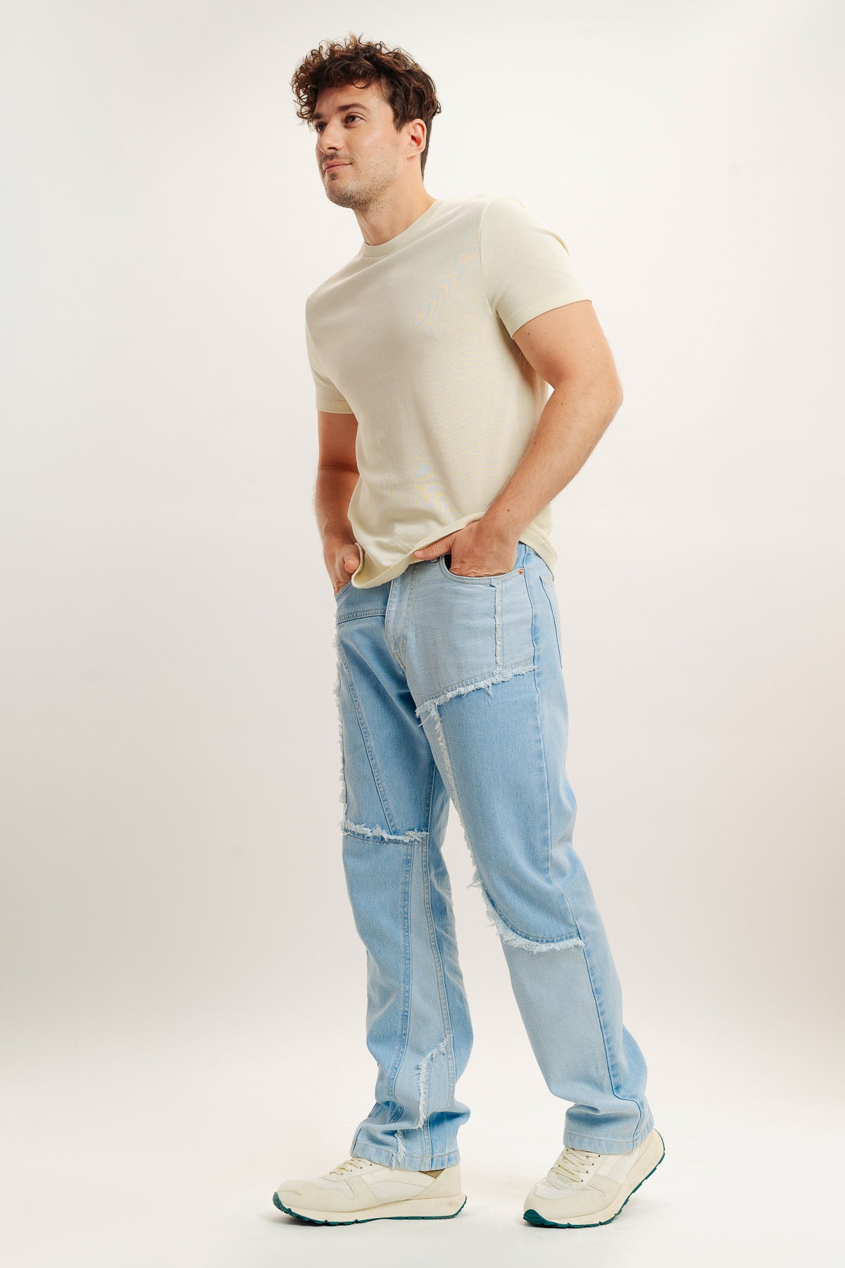 Men's Light Blue Straight Jeans