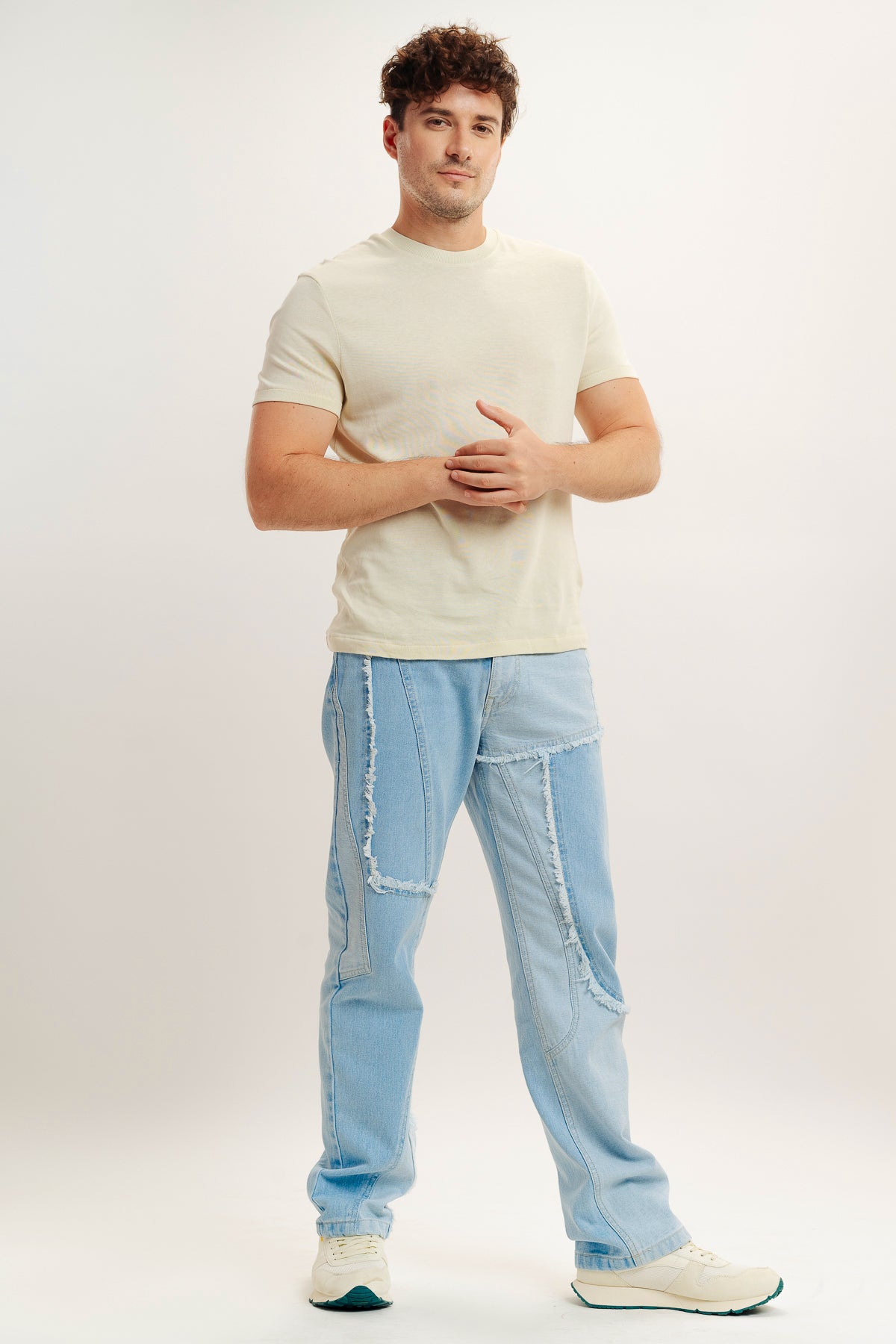 Men's Light Blue Straight Jeans