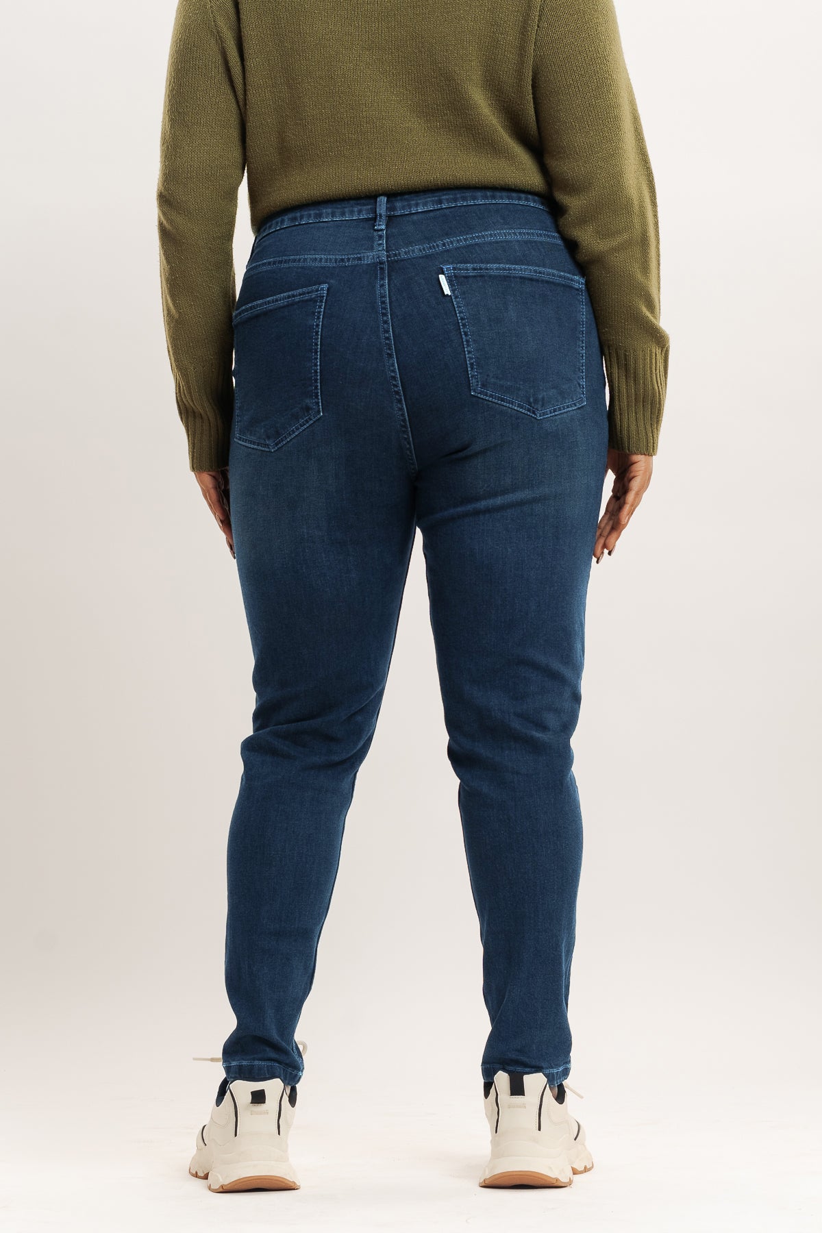 Curve Dark Blue High Waist Skinny Jeans