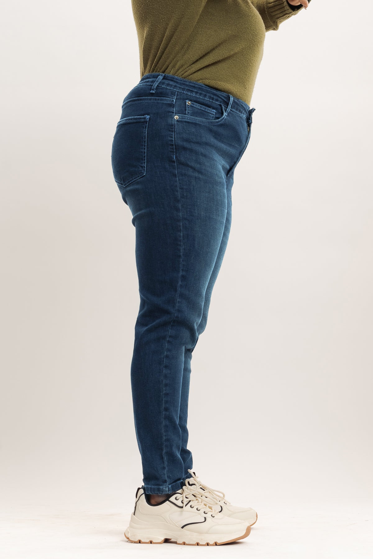 Curve Dark Blue High Waist Skinny Jeans