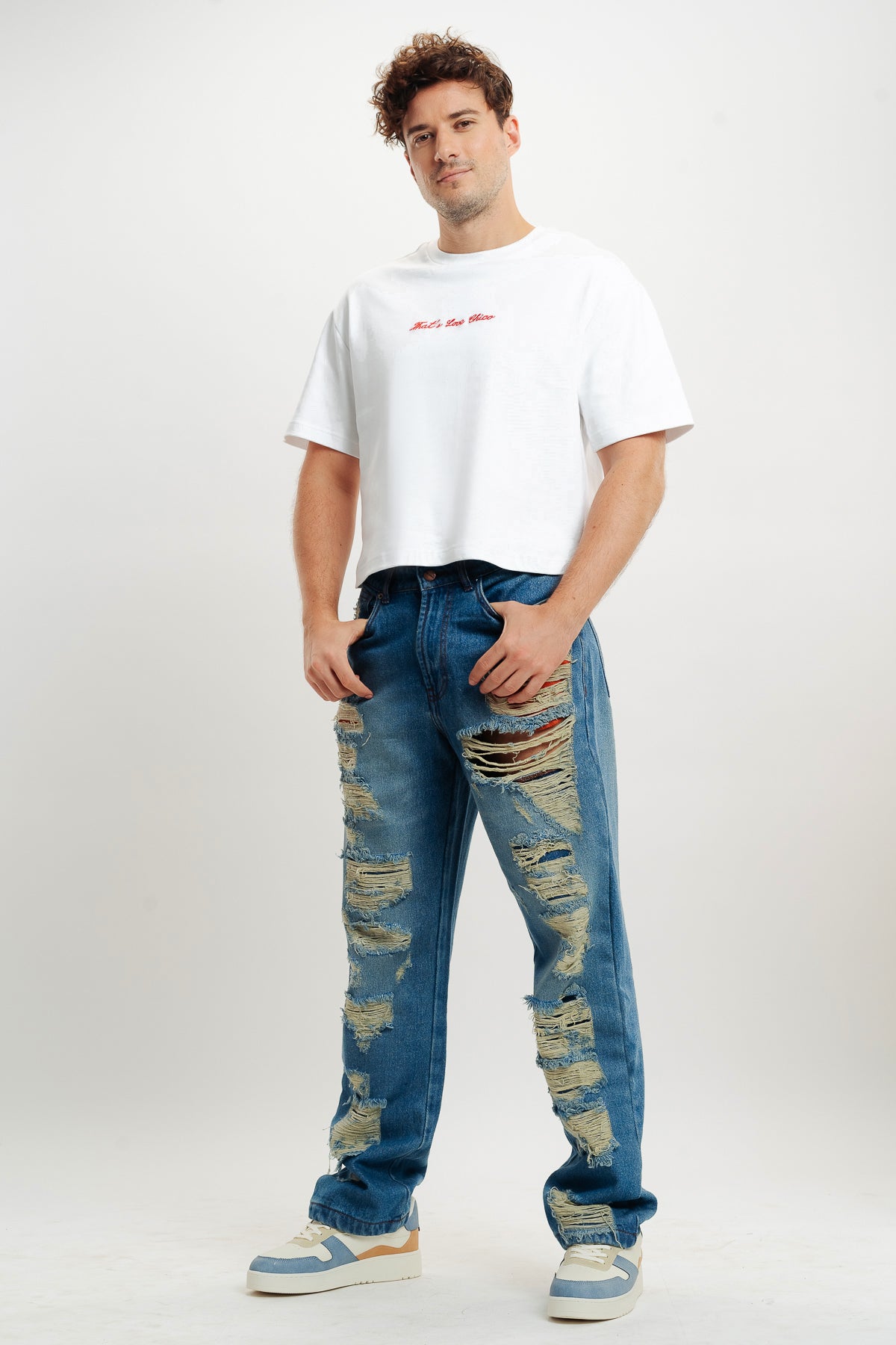 Men's Mid Blue Straight Jeans