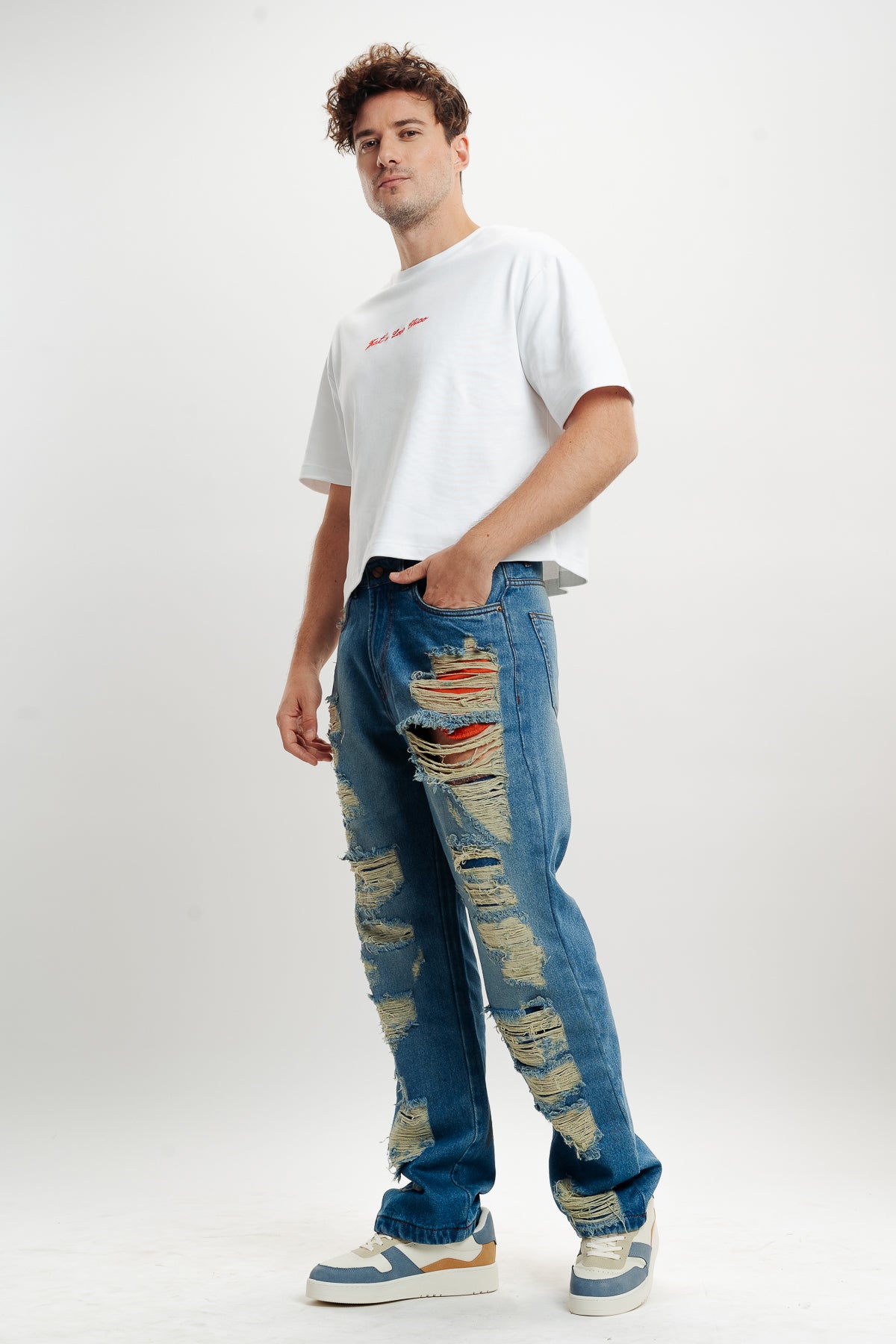 Men's Mid Blue Straight Jeans