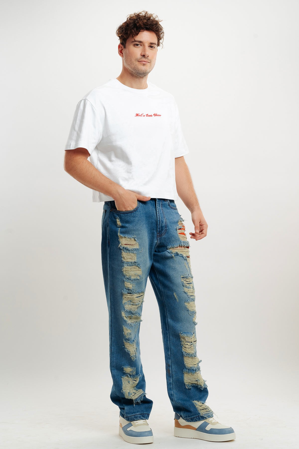 Men's Mid Blue Straight Jeans