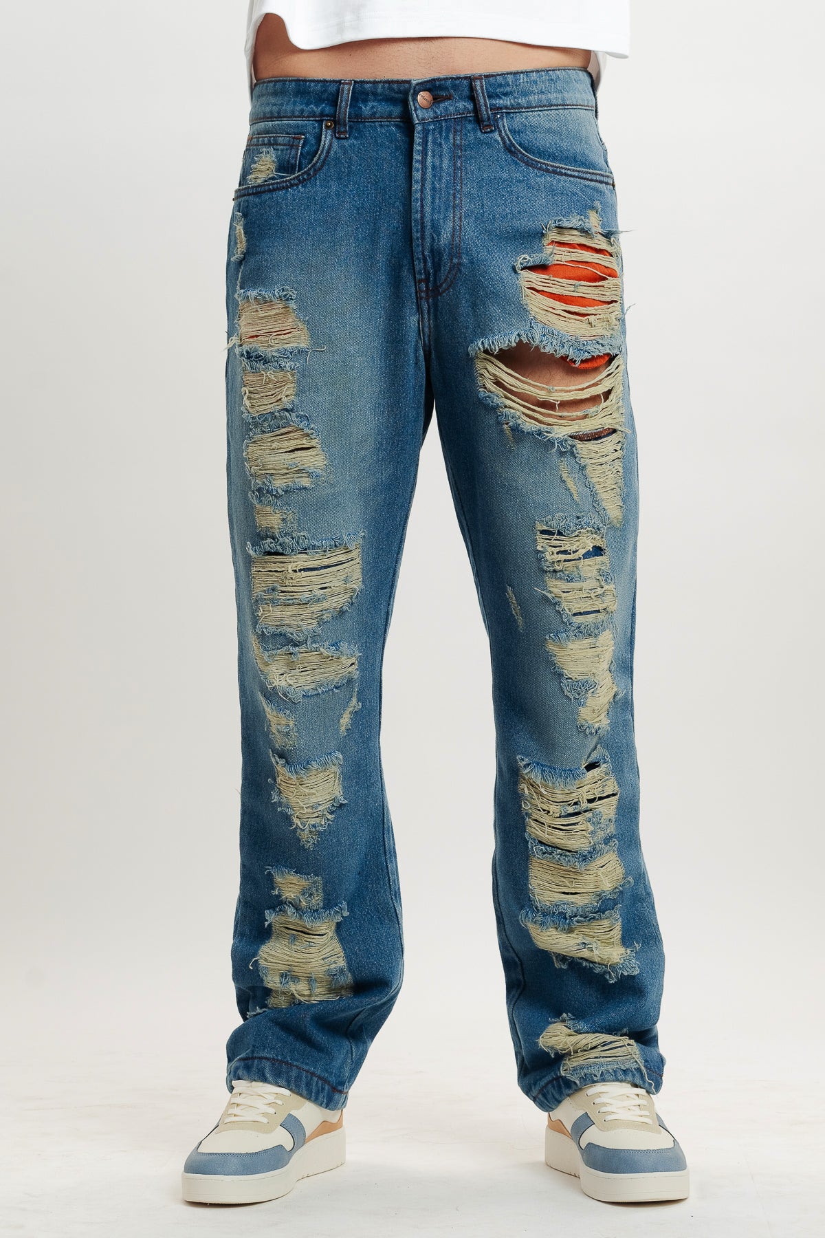 Men's Mid Blue Straight Jeans