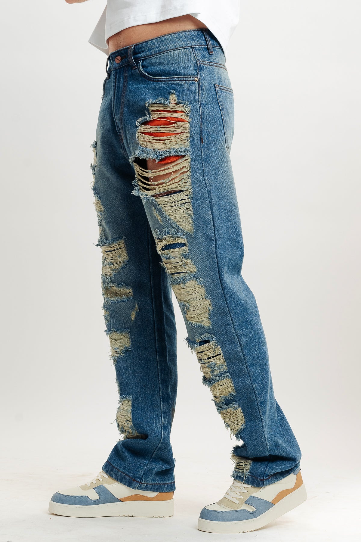 Men's Mid Blue Straight Jeans