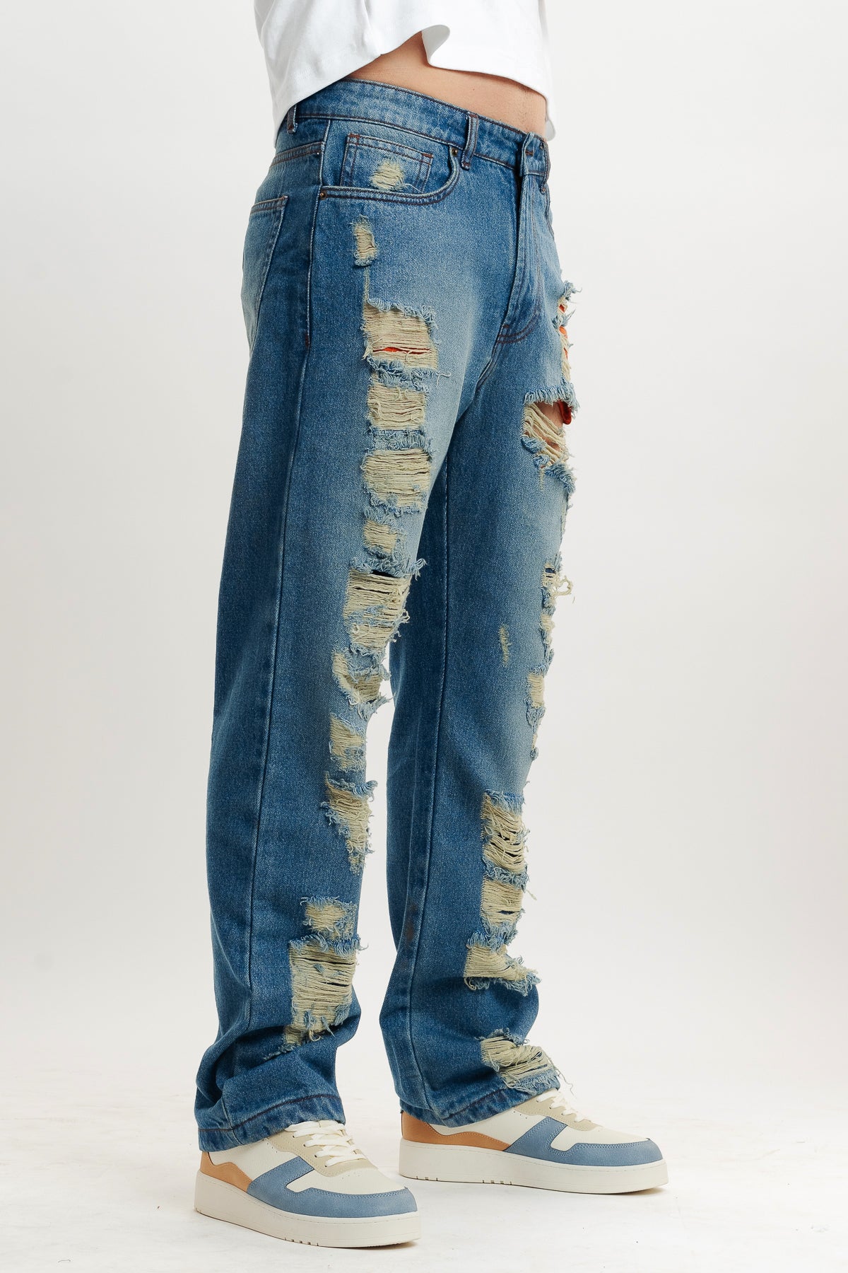 Men's Mid Blue Straight Jeans