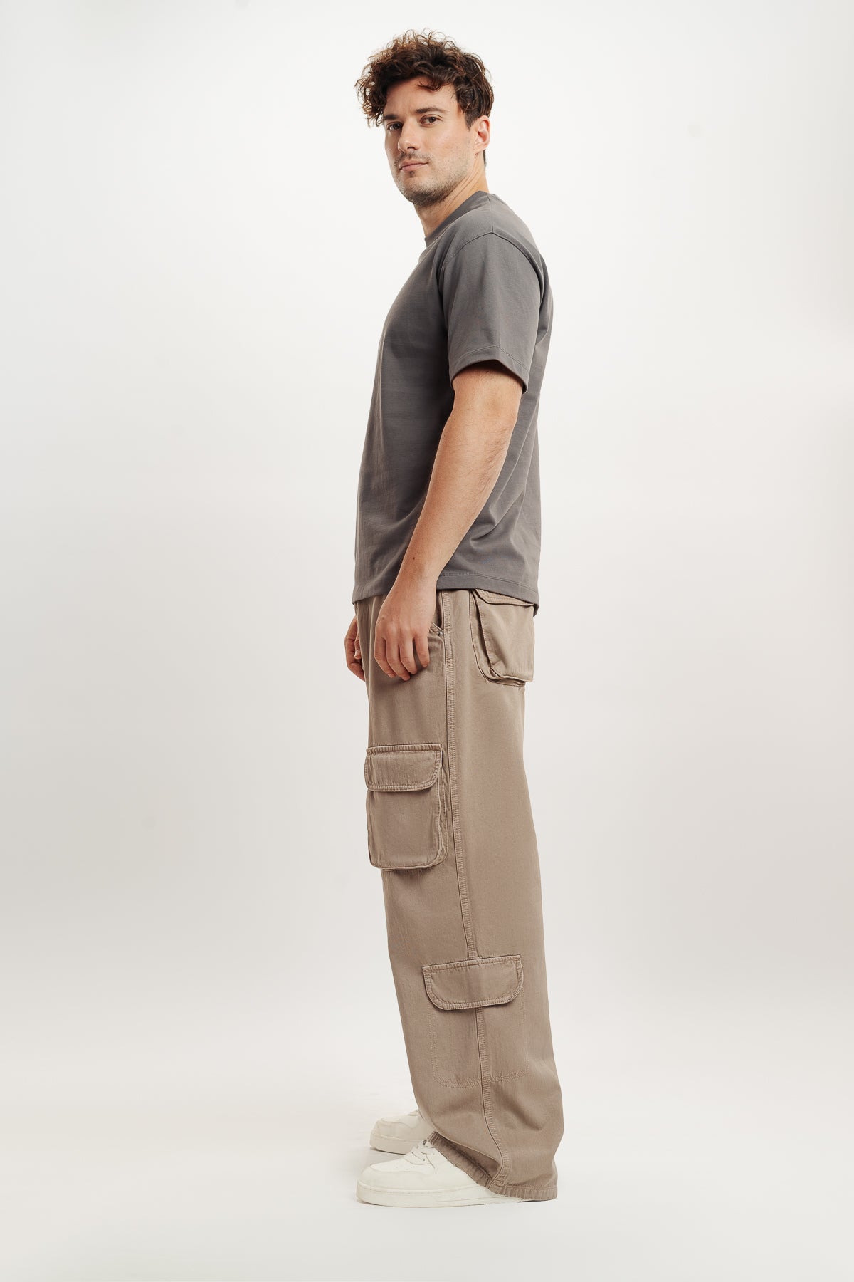 CORAL BROWN UTILITY MEN'S CARGO JEANS