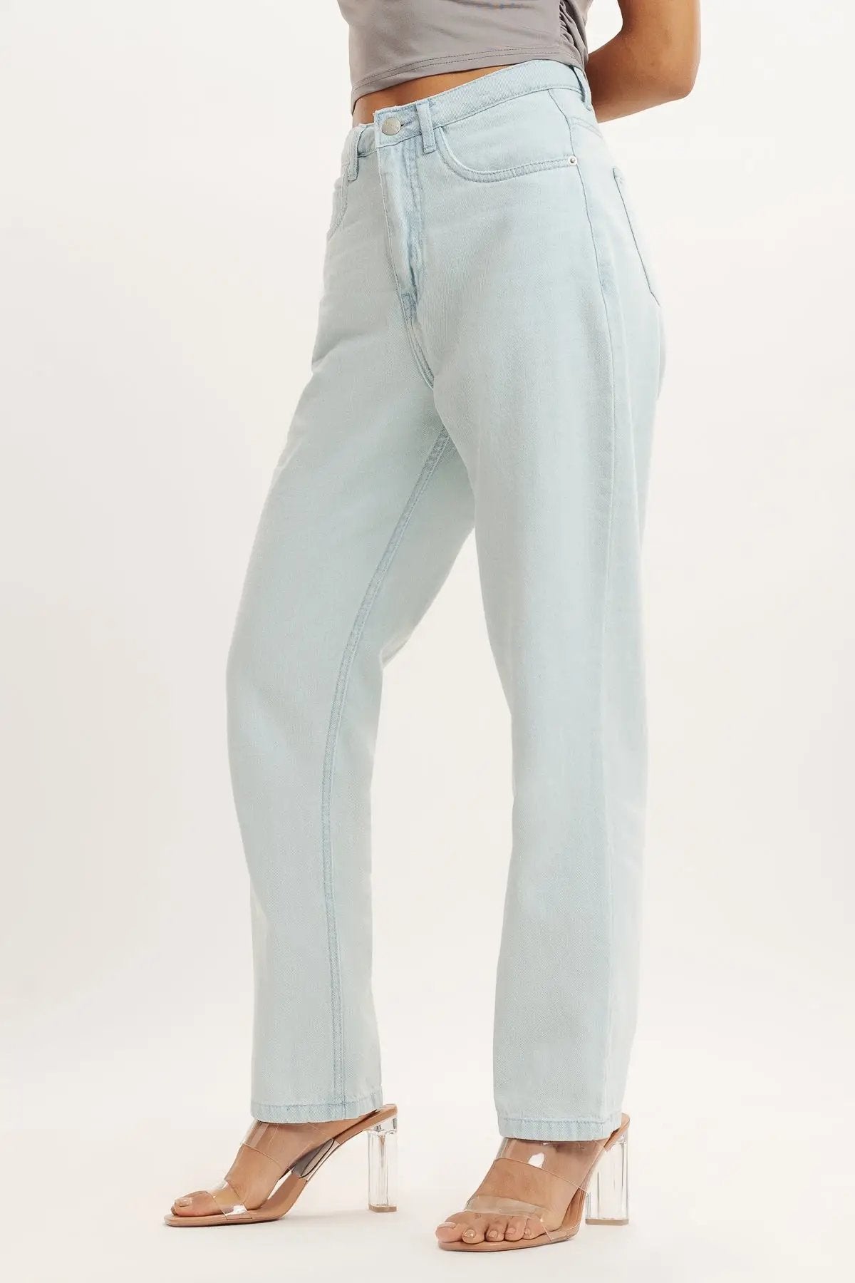 Buy NO BESTIE GREY MOM JEANS for Women Online in India