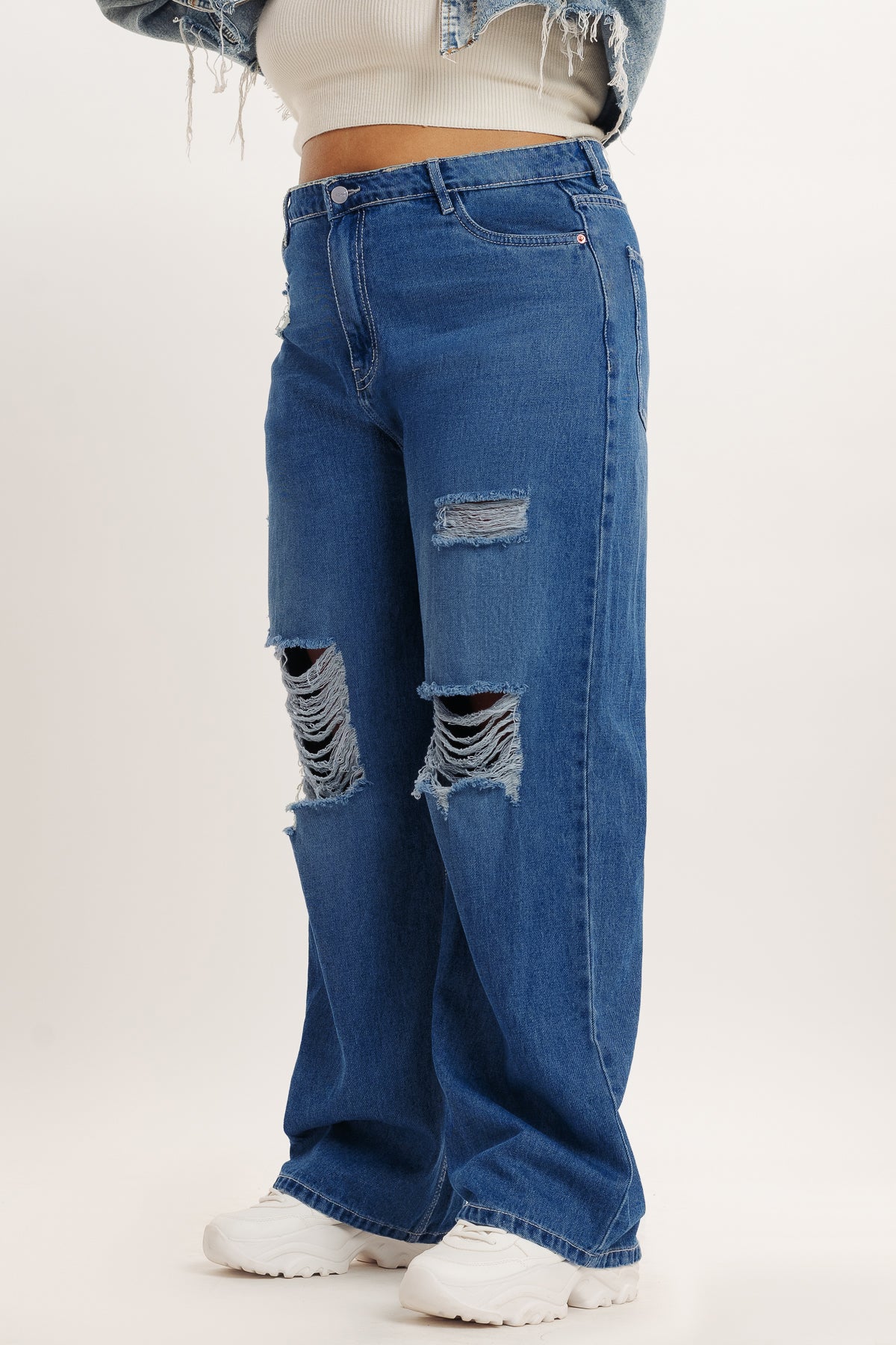 Curve Modish Blue Straight Jeans